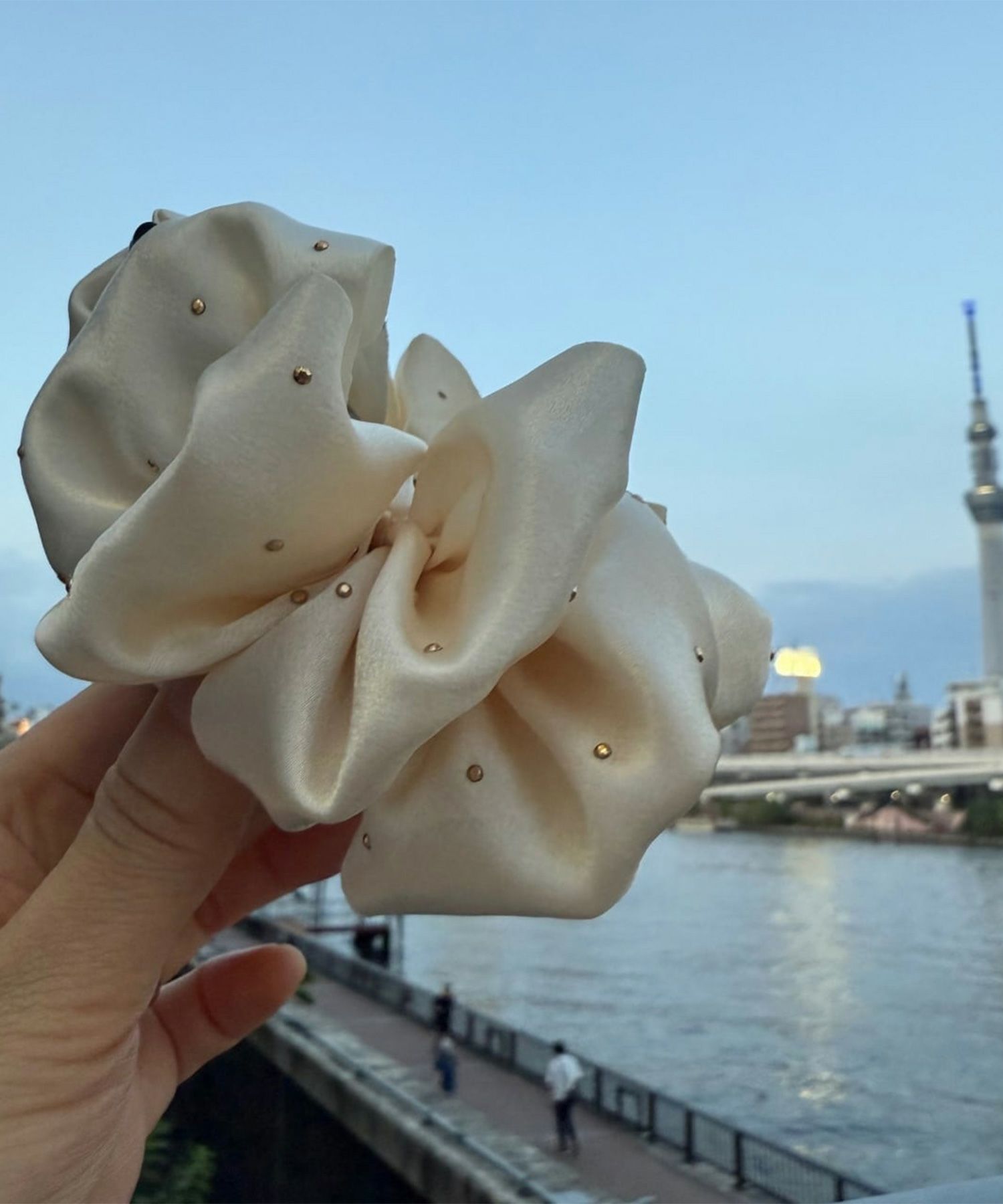 サテンタイニードットバンスクリップ