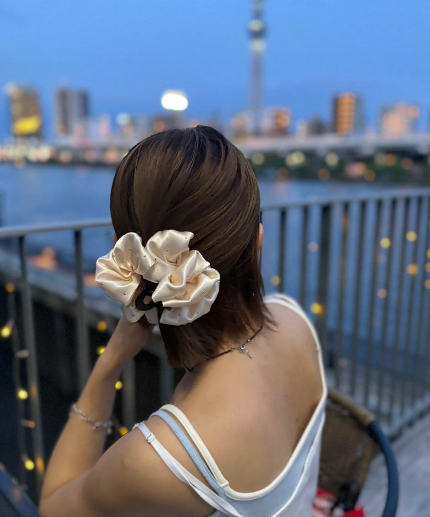 サテンタイニードットバンスクリップ