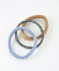 静電気軽減ラメナチュラル編みポニー3Pセット