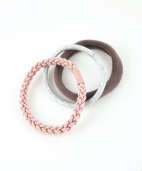 静電気軽減ラメナチュラル編みポニー3Pセット