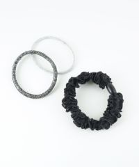 静電気軽減ラメフリル編みポニー3Pセット