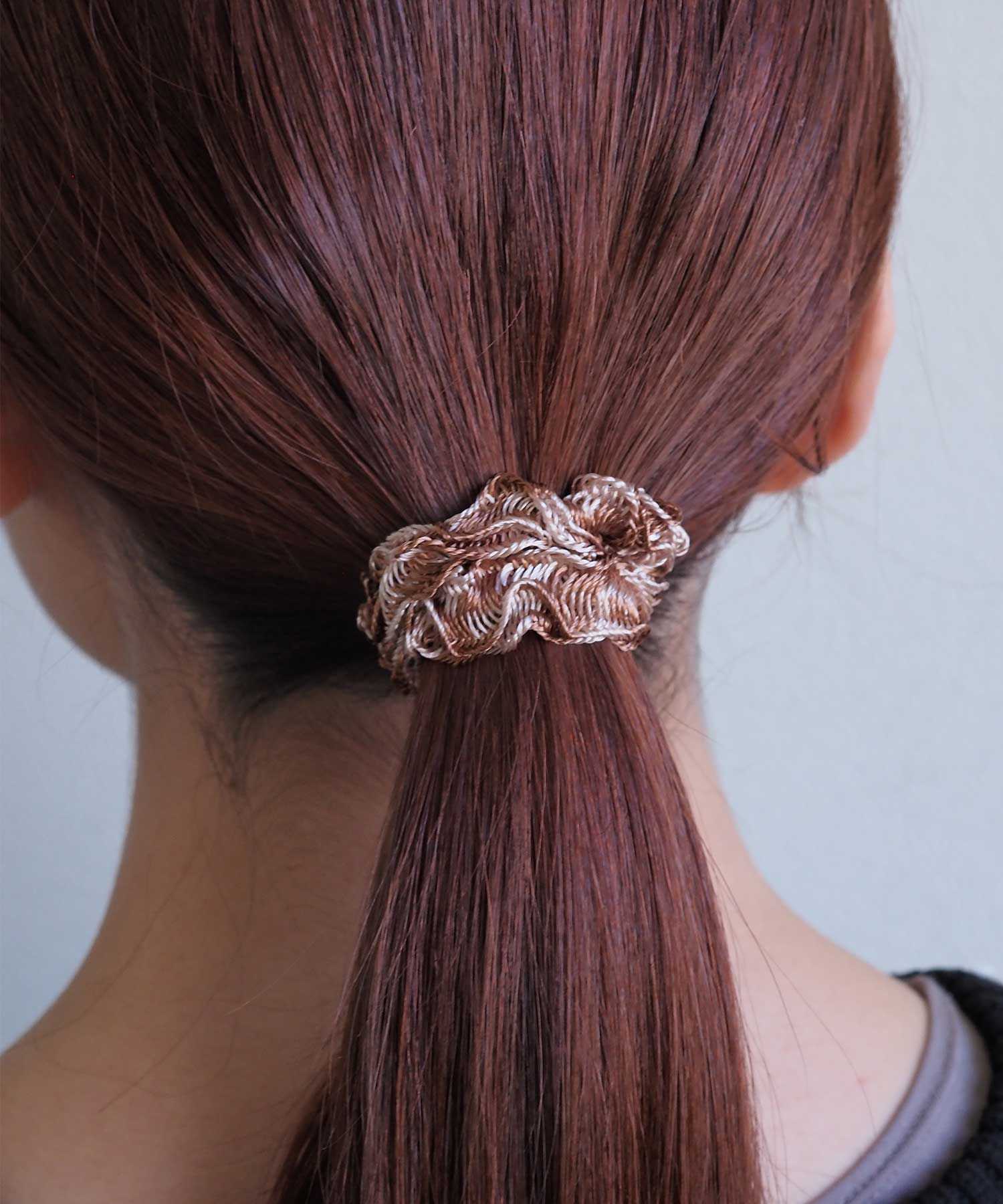 静電気軽減ラメフリル編みポニー3Pセット