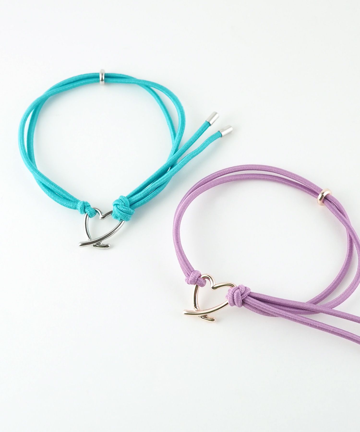 静電気軽減ハートカラーヘアブレスレット