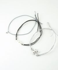 静電気軽減フラワーパールヘアブレスレット3Pセット