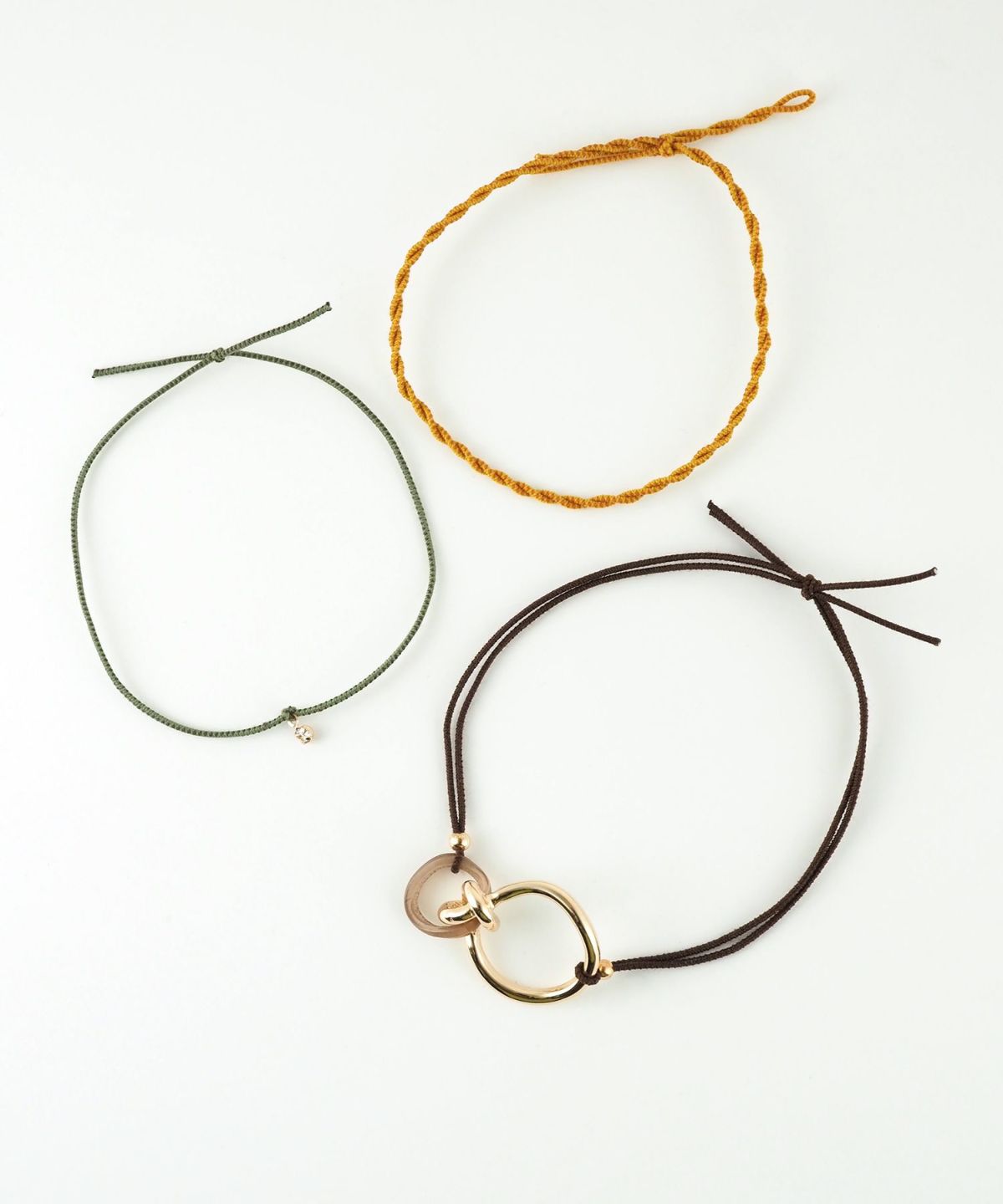 静電気軽減メタルノットヘアブレスレット3Pセット