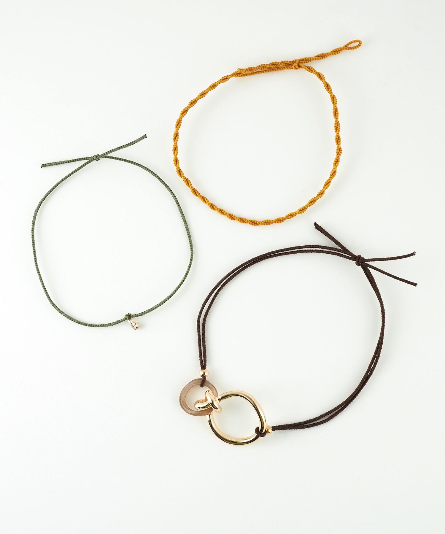 静電気軽減メタルノットヘアブレスレット3Pセット