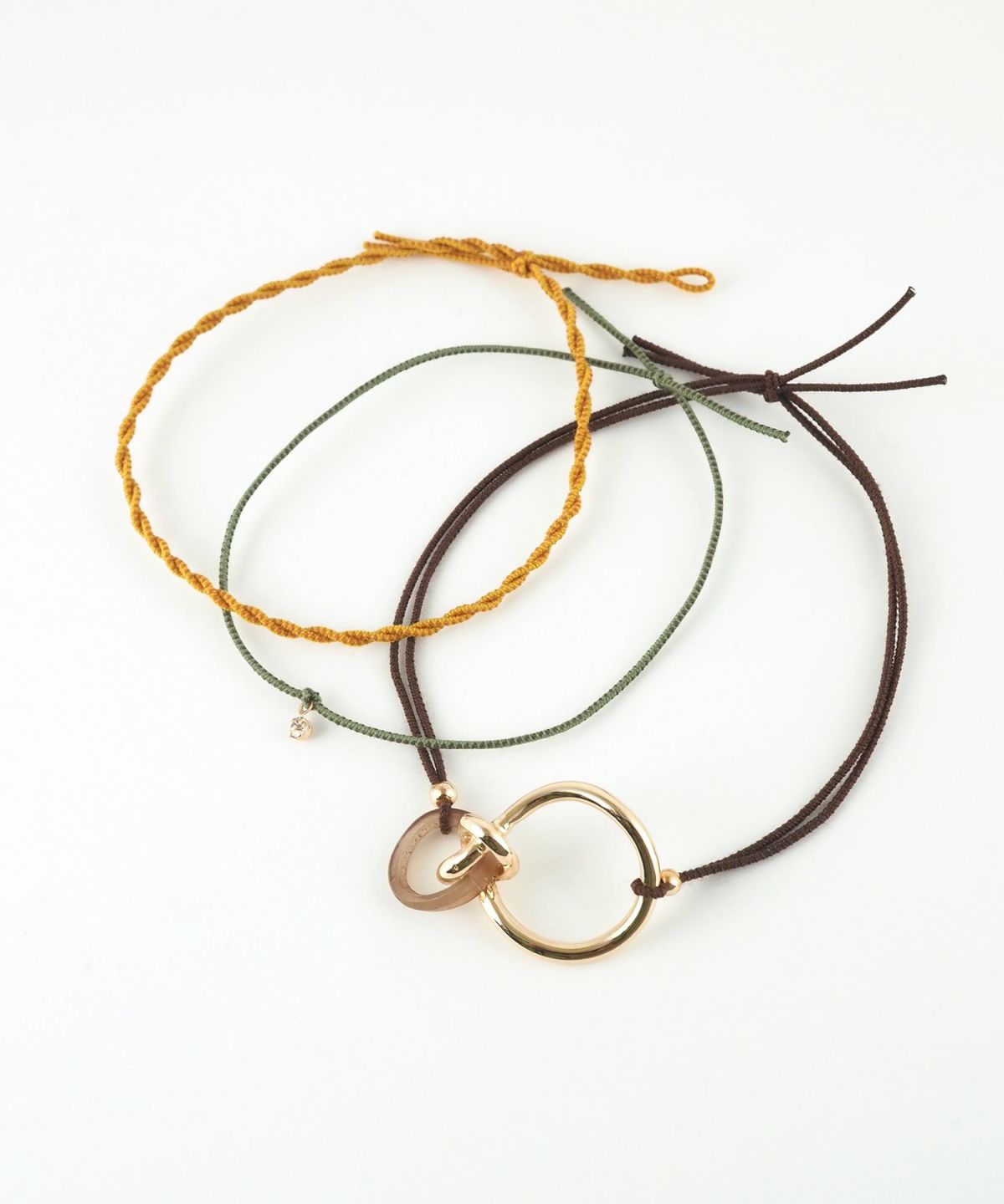 静電気軽減メタルノットヘアブレスレット3Pセット