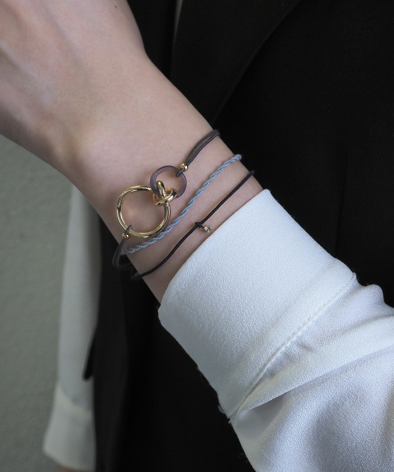 静電気軽減メタルノットヘアブレスレット3Pセット