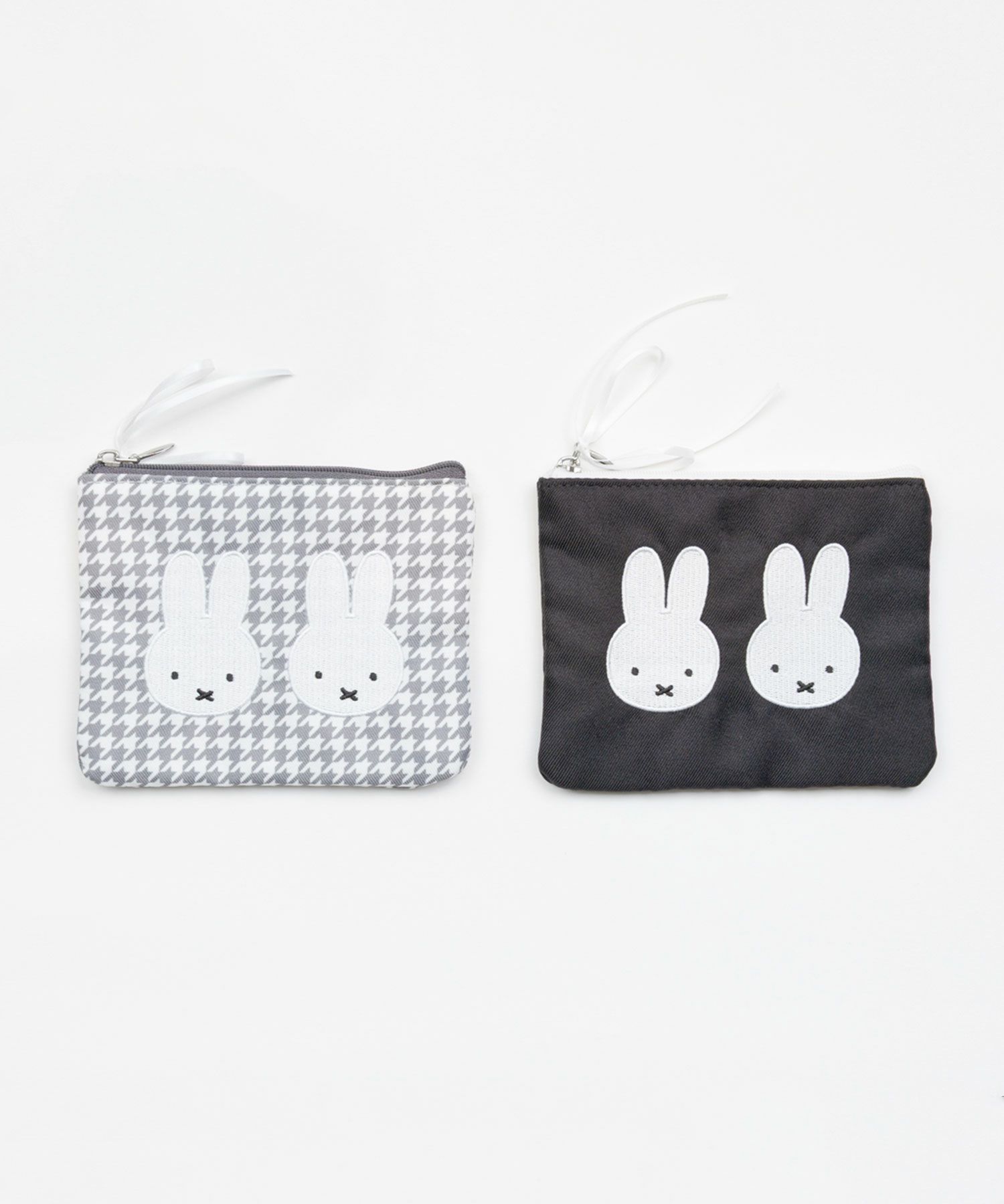 ミッフィー チドリ＆モノトーン ミニフラットポーチ