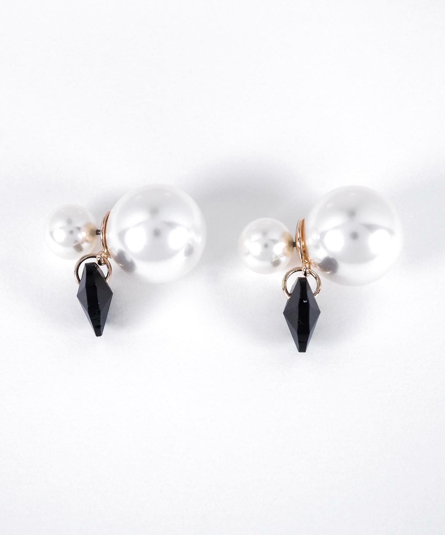 ハートパールバックキャッチピアス