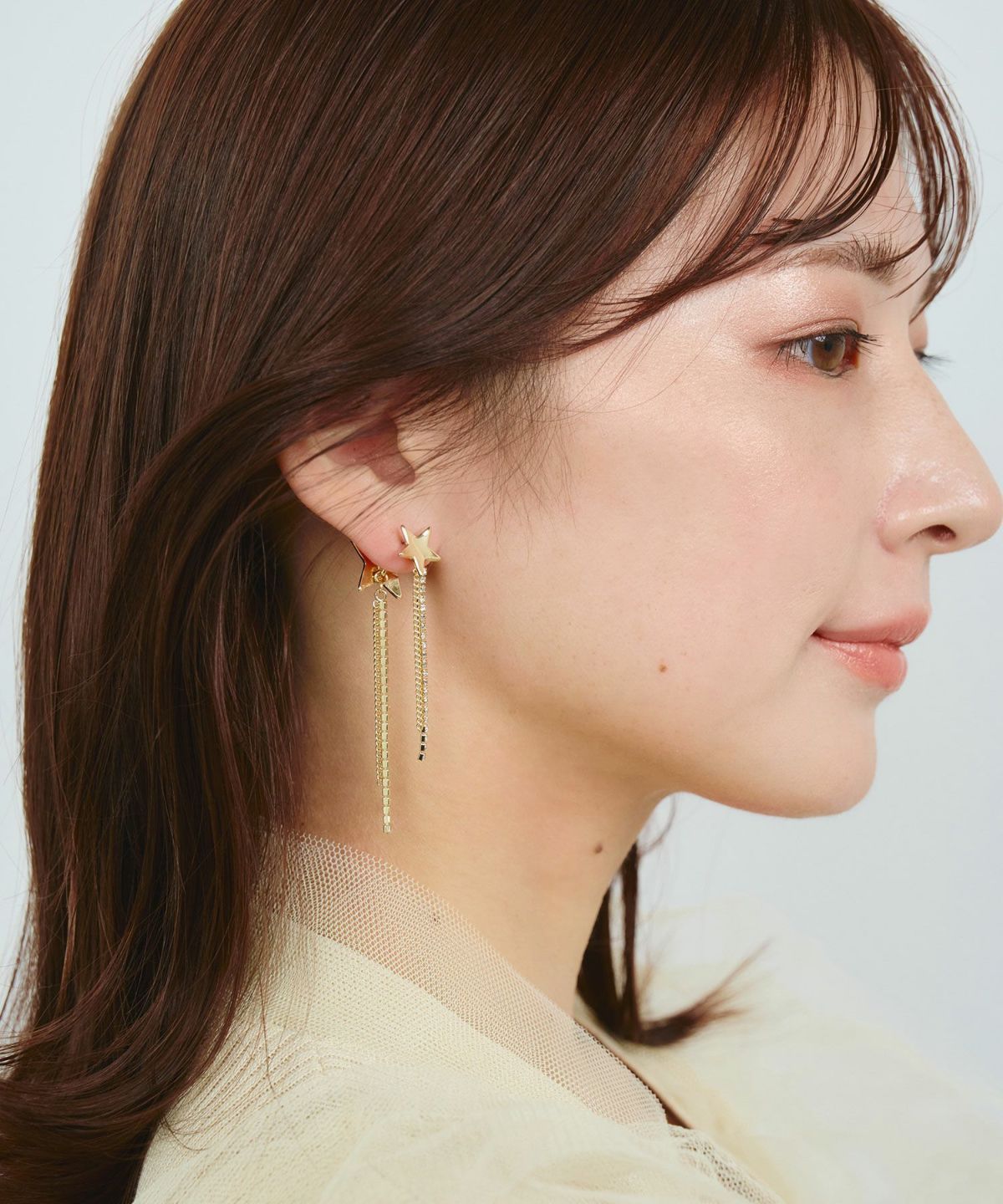 スターチェーンバックキャッチピアス