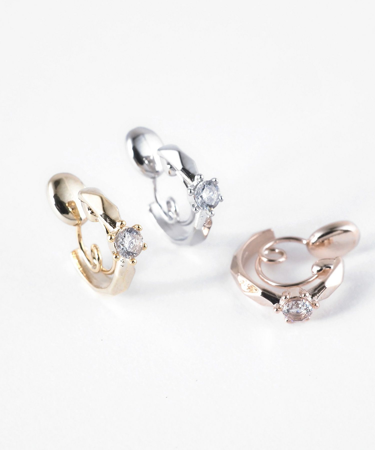 【web限定】ストーンダイヤカットループフィットイヤリング