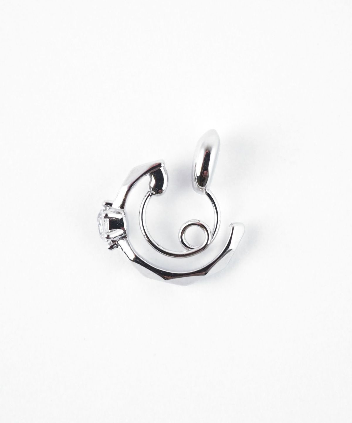 【web限定】ストーンダイヤカットループフィットイヤリング