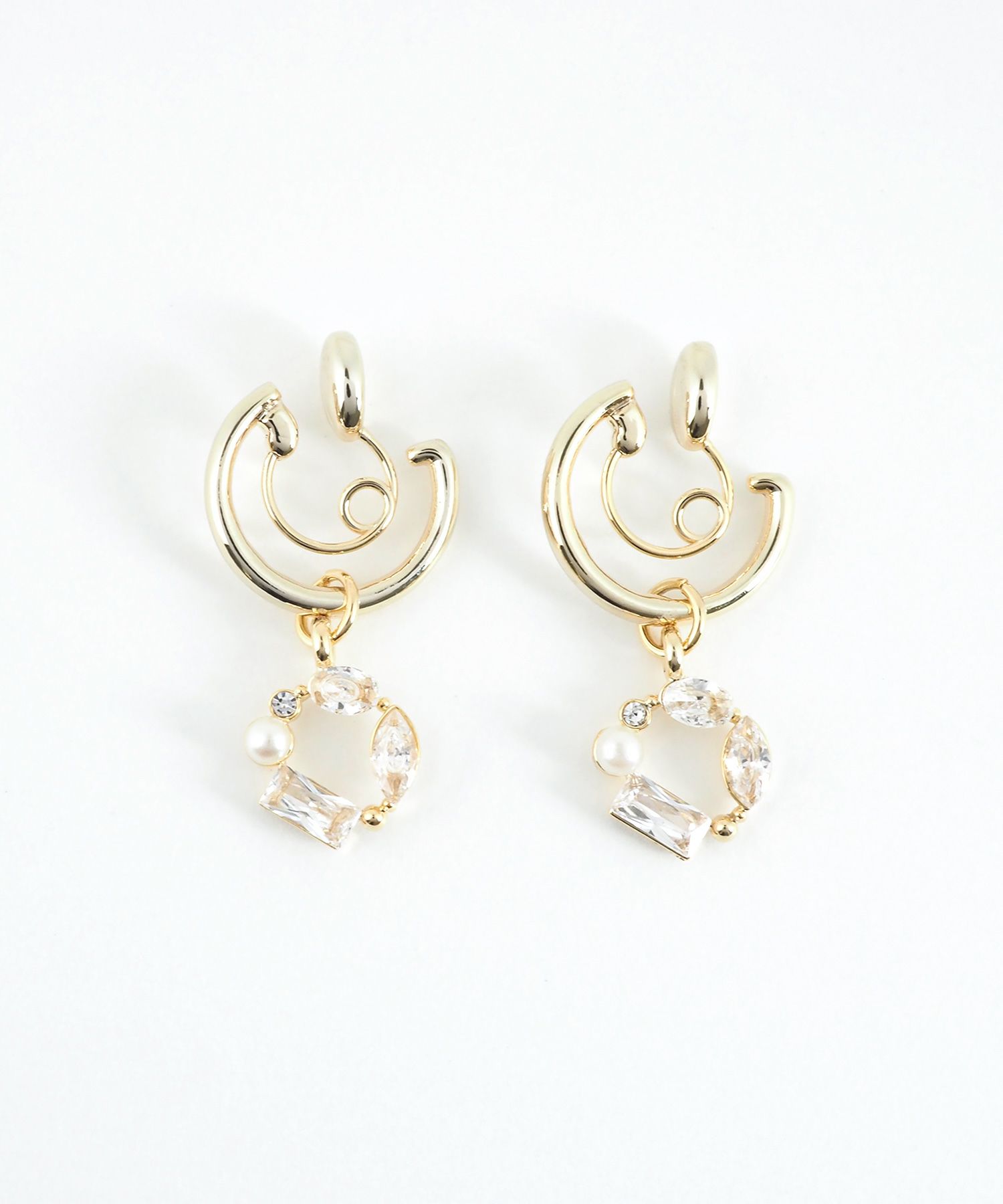 【web限定】ルミビジューリース2wayループフィットイヤリング【Lumirise】