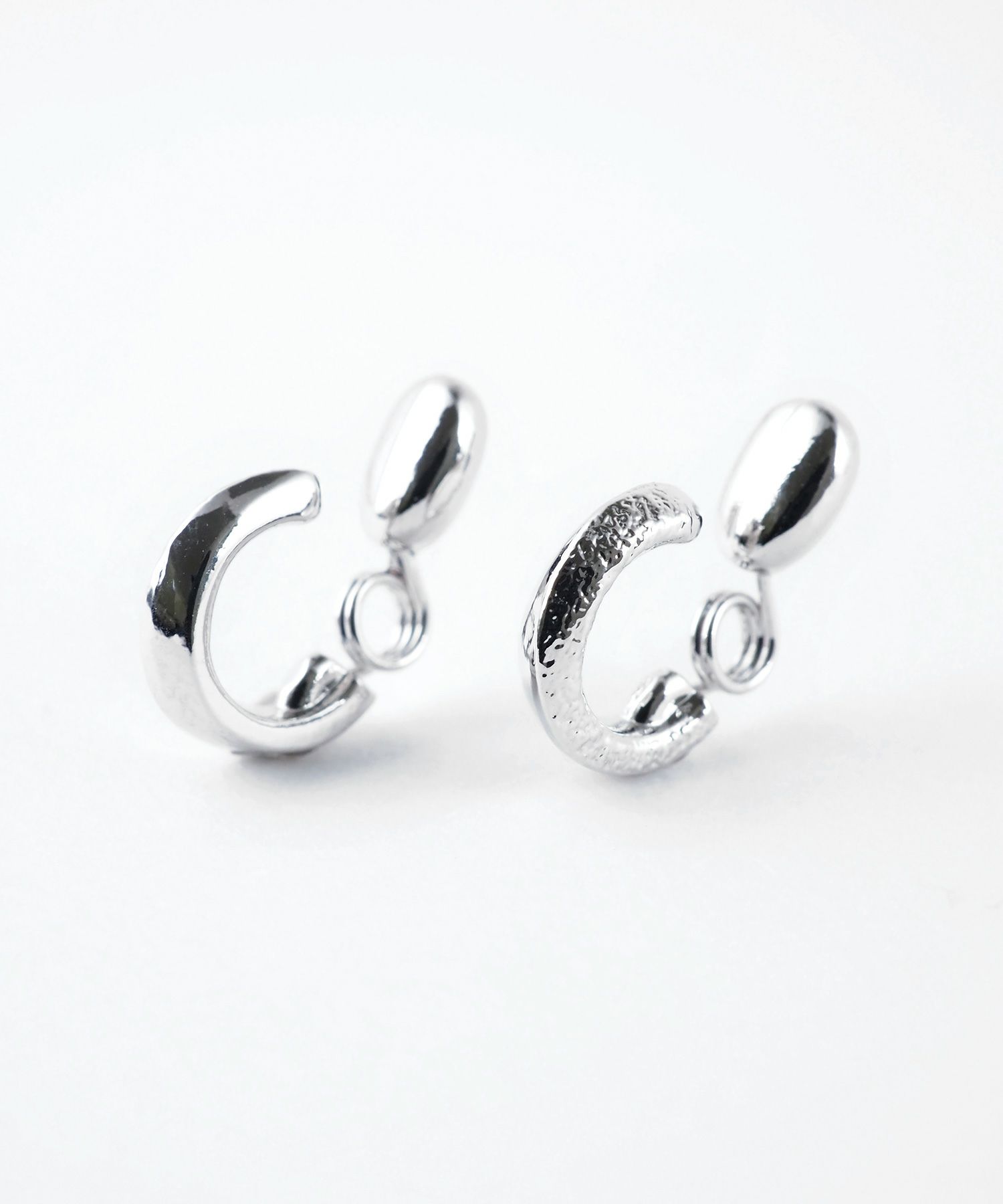 【web限定】ルミコンビテクスチャフープタイニーループフィットイヤリング【Lumirise】