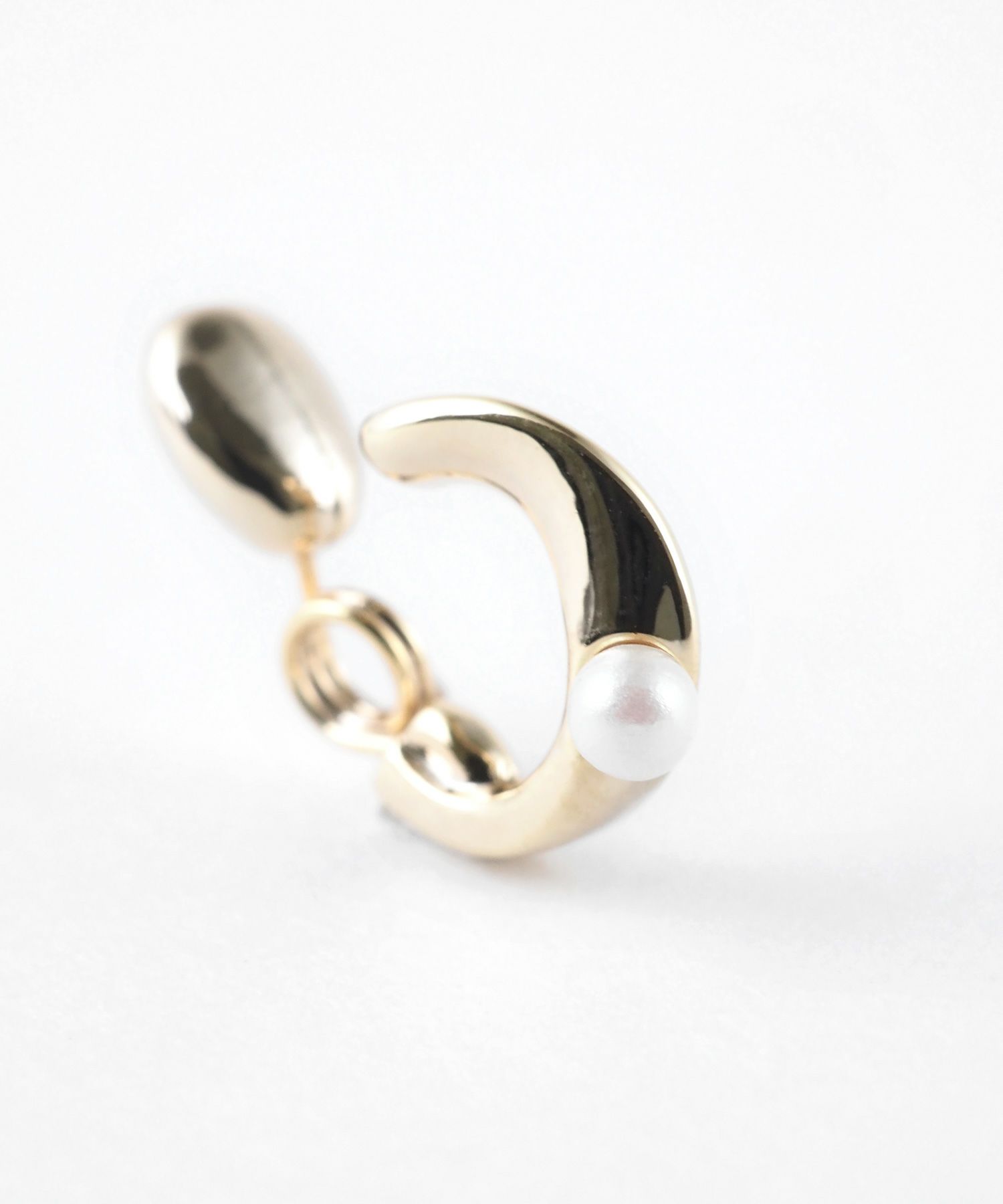 【web限定】ルミポイントパールフープタイニーループフィットイヤリング【Lumirise】