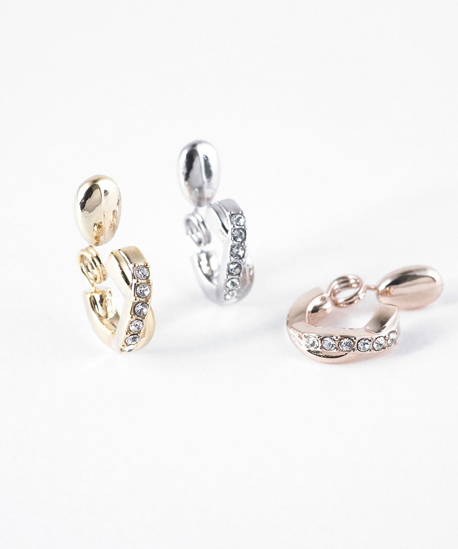 【web限定】クロスストーンタイニーループフィットイヤリング