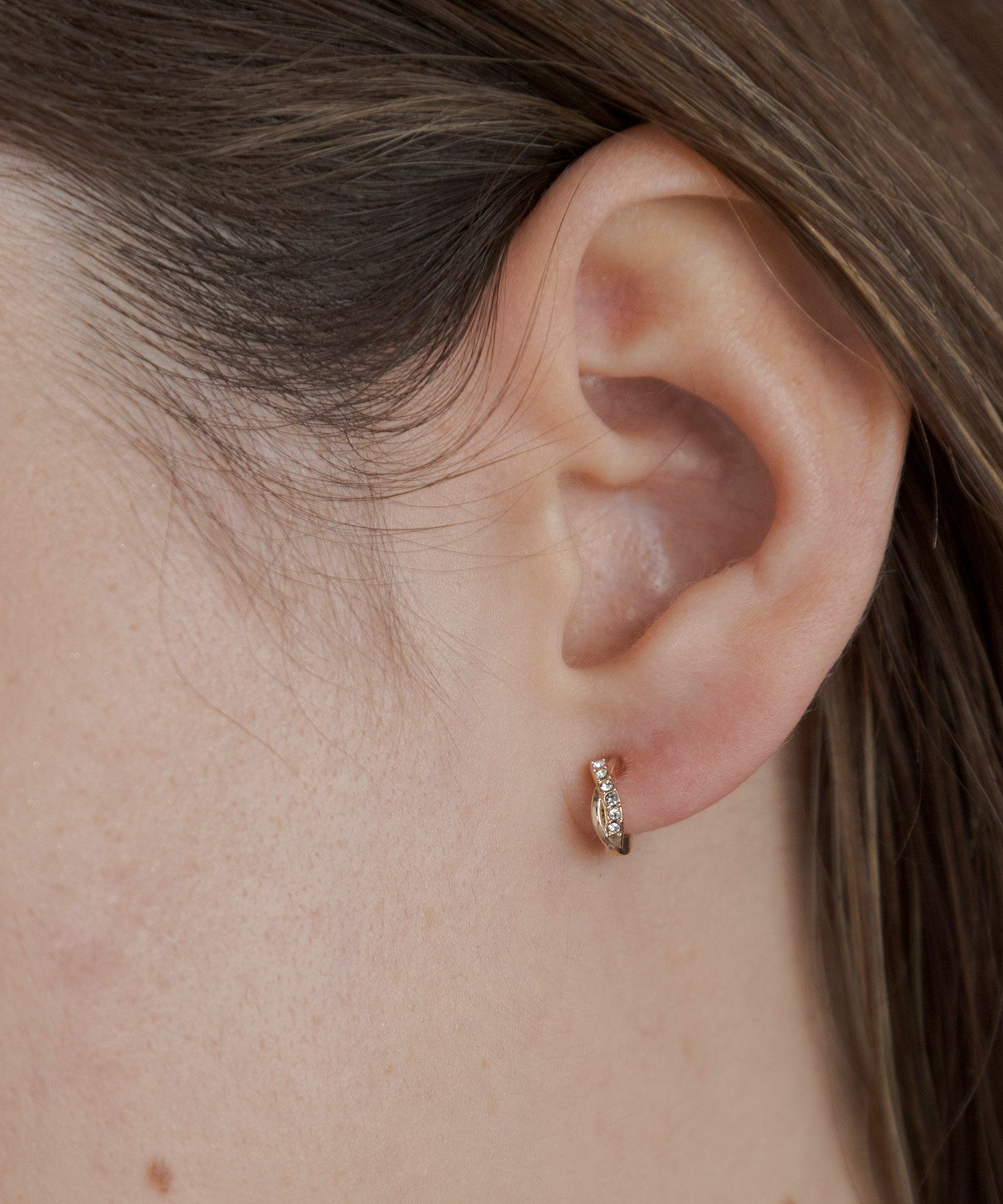 【web限定】クロスストーンタイニーループフィットイヤリング