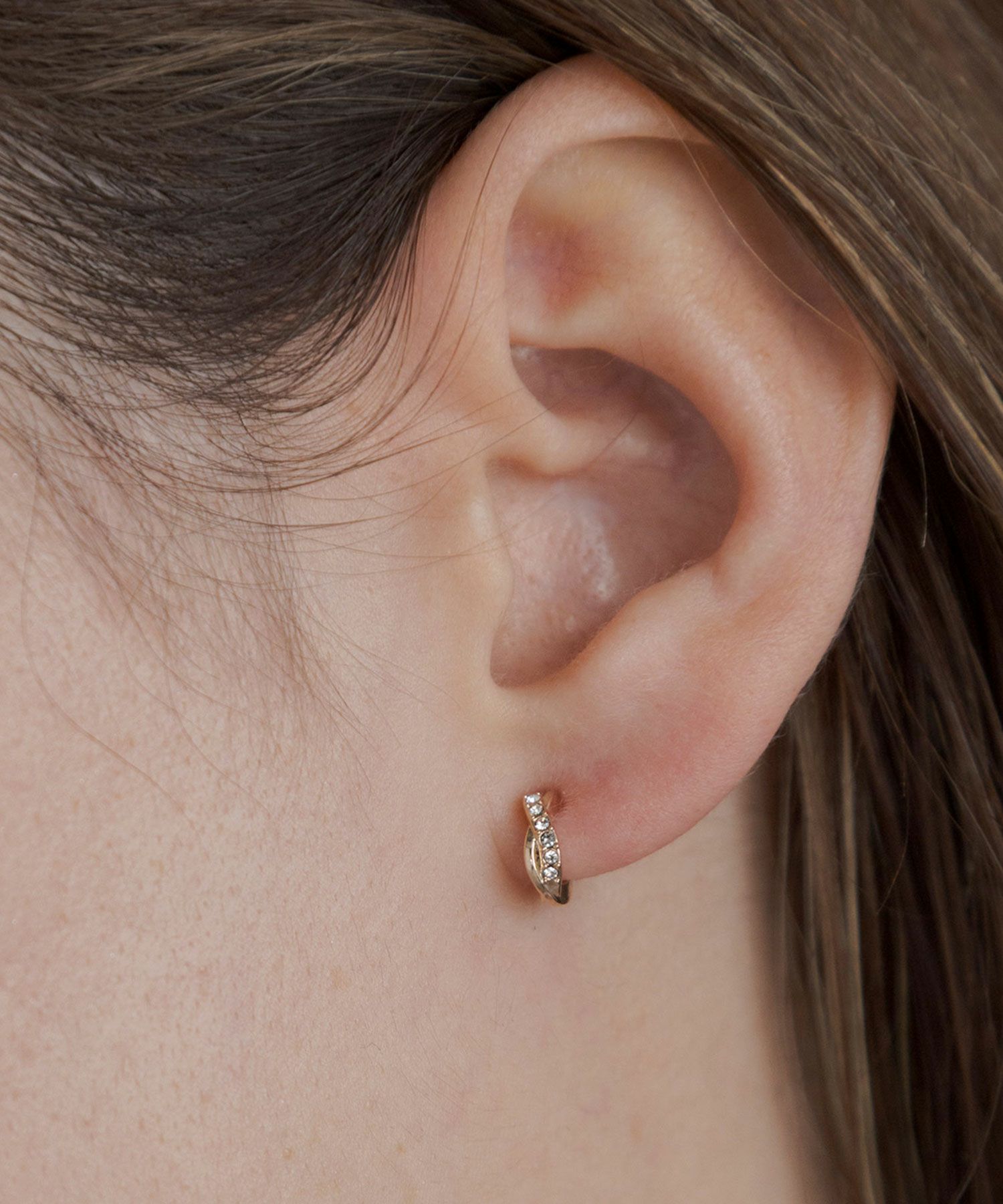 【web限定】ルミクロスパヴェフープタイニーループフィットイヤリング【Lumirise】