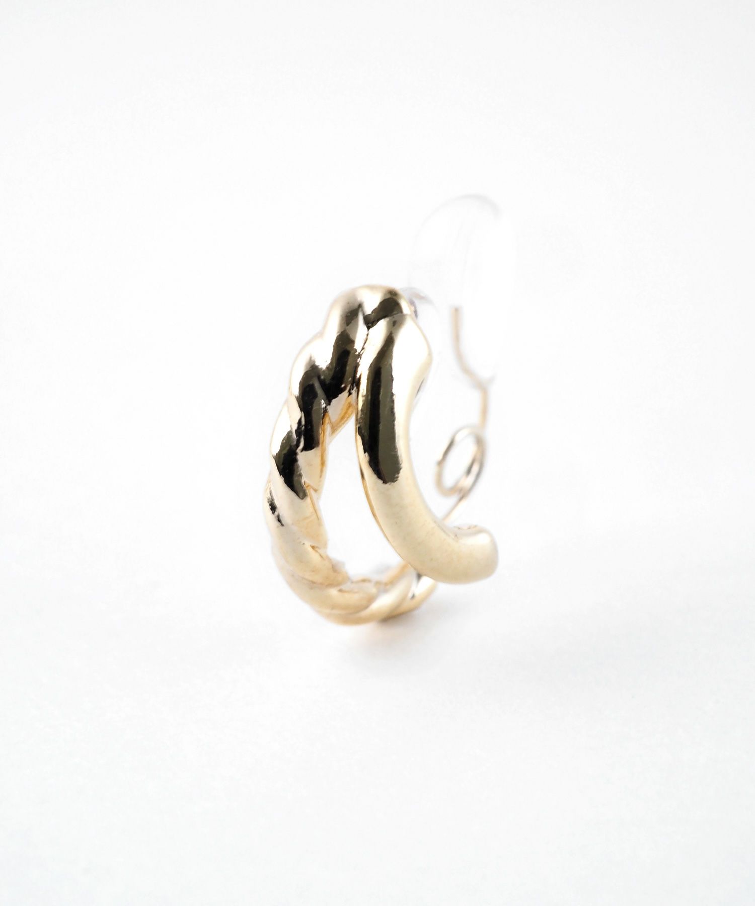 【web限定】ルミレイヤーフープクリスタルループフィットイヤリング【Lumirise】