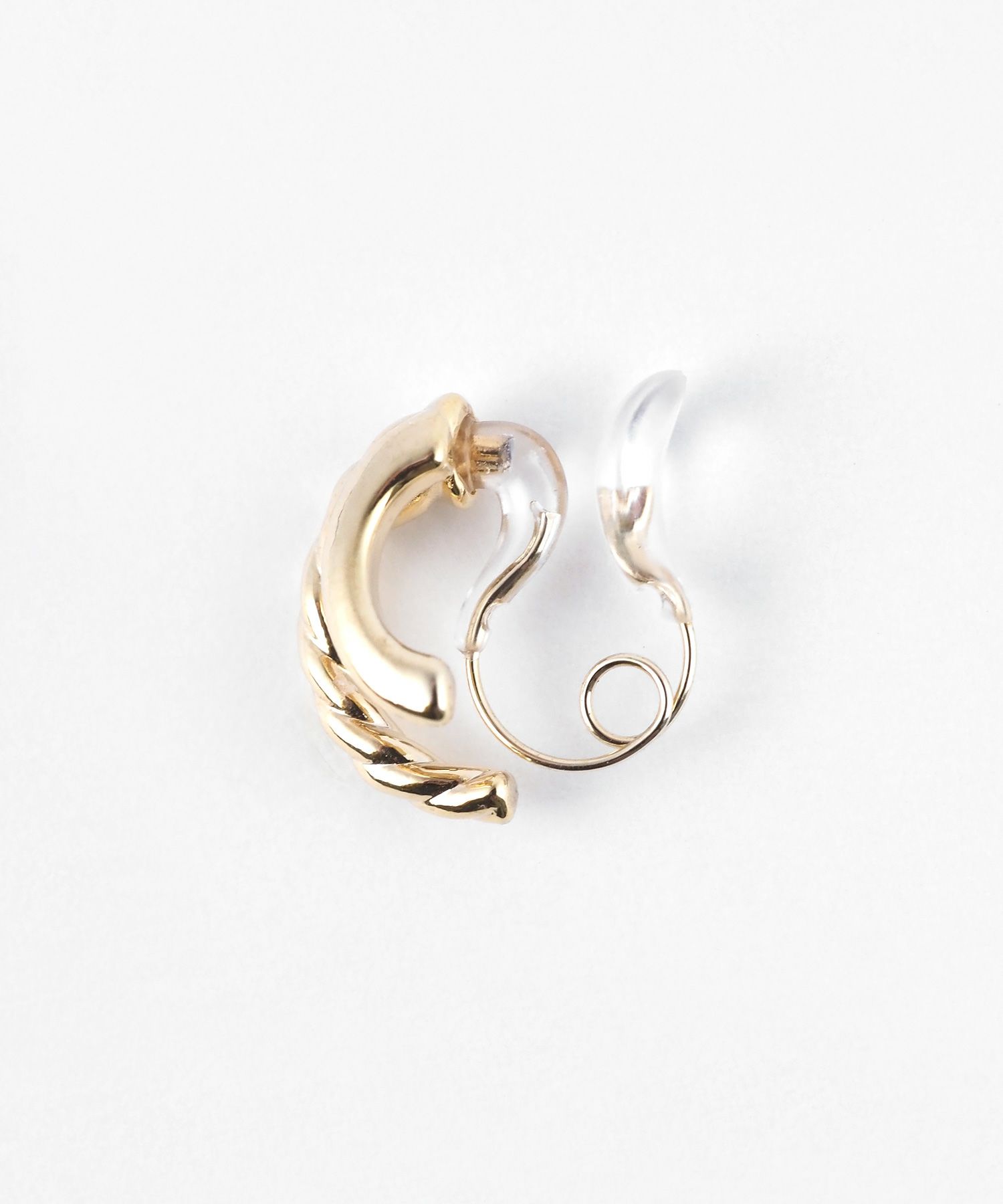 【web限定】ルミレイヤーフープクリスタルループフィットイヤリング【Lumirise】