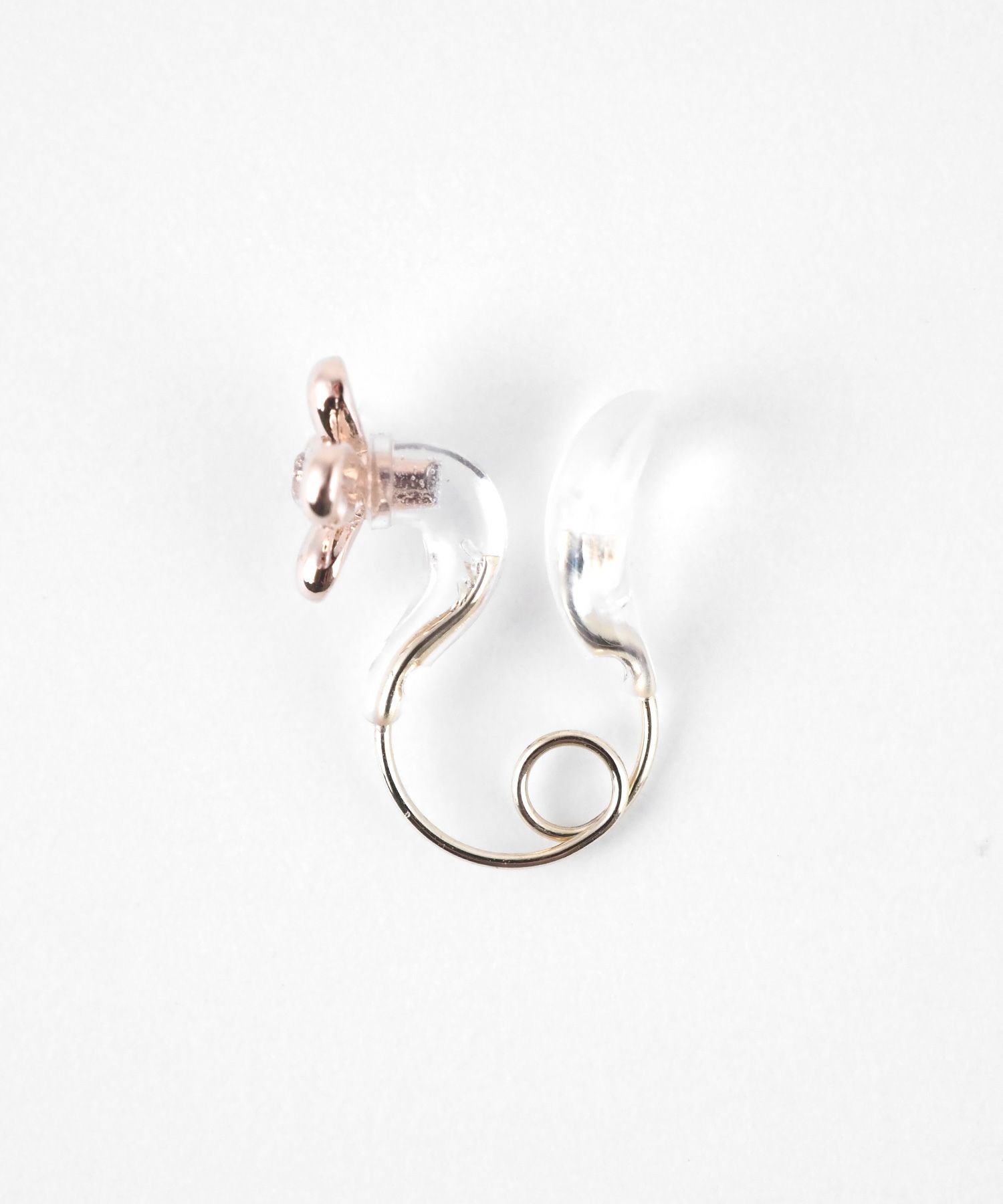 【web限定】メタルフラワークリスタルループフィットイヤリング