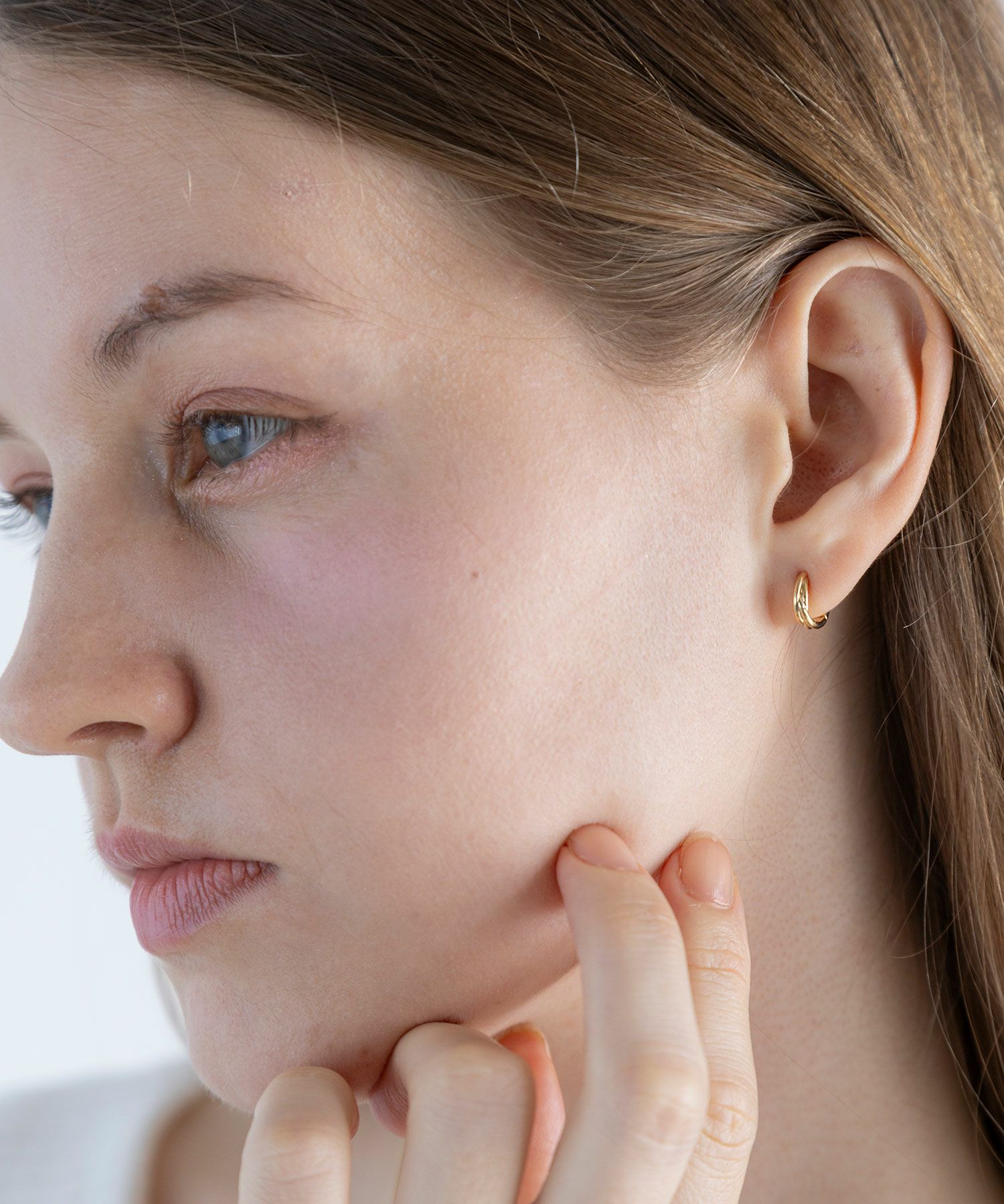 【web限定】クロスラインセラミックポストスムースピアス