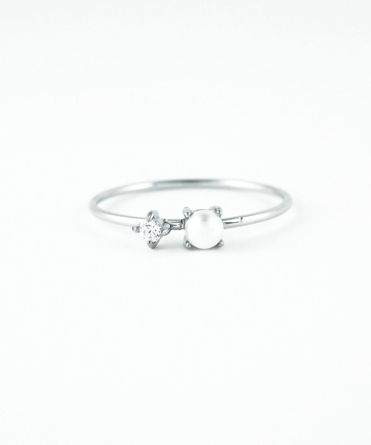 パールキュービックサージカルステンレスリング