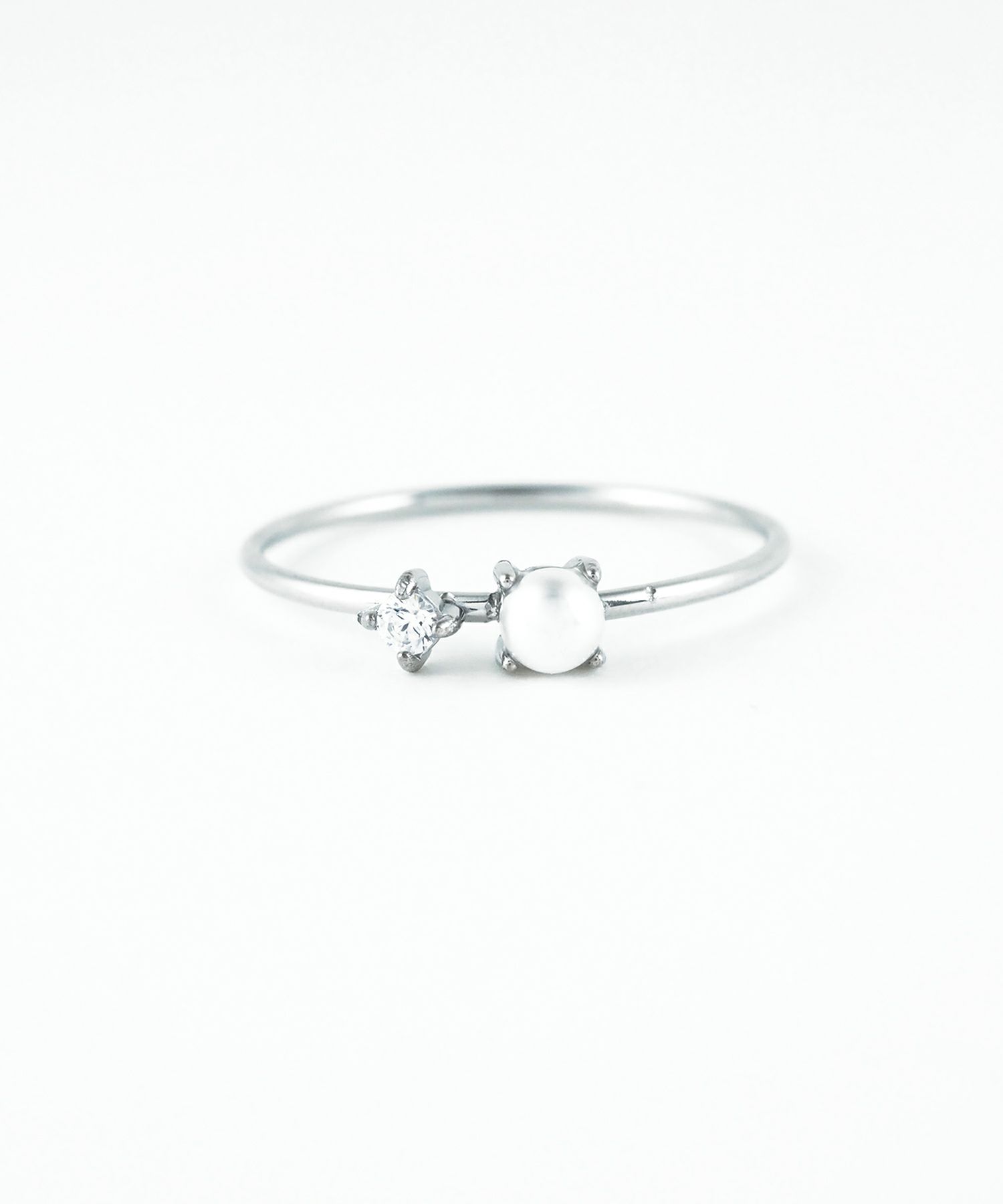 パールキュービックサージカルステンレスリング