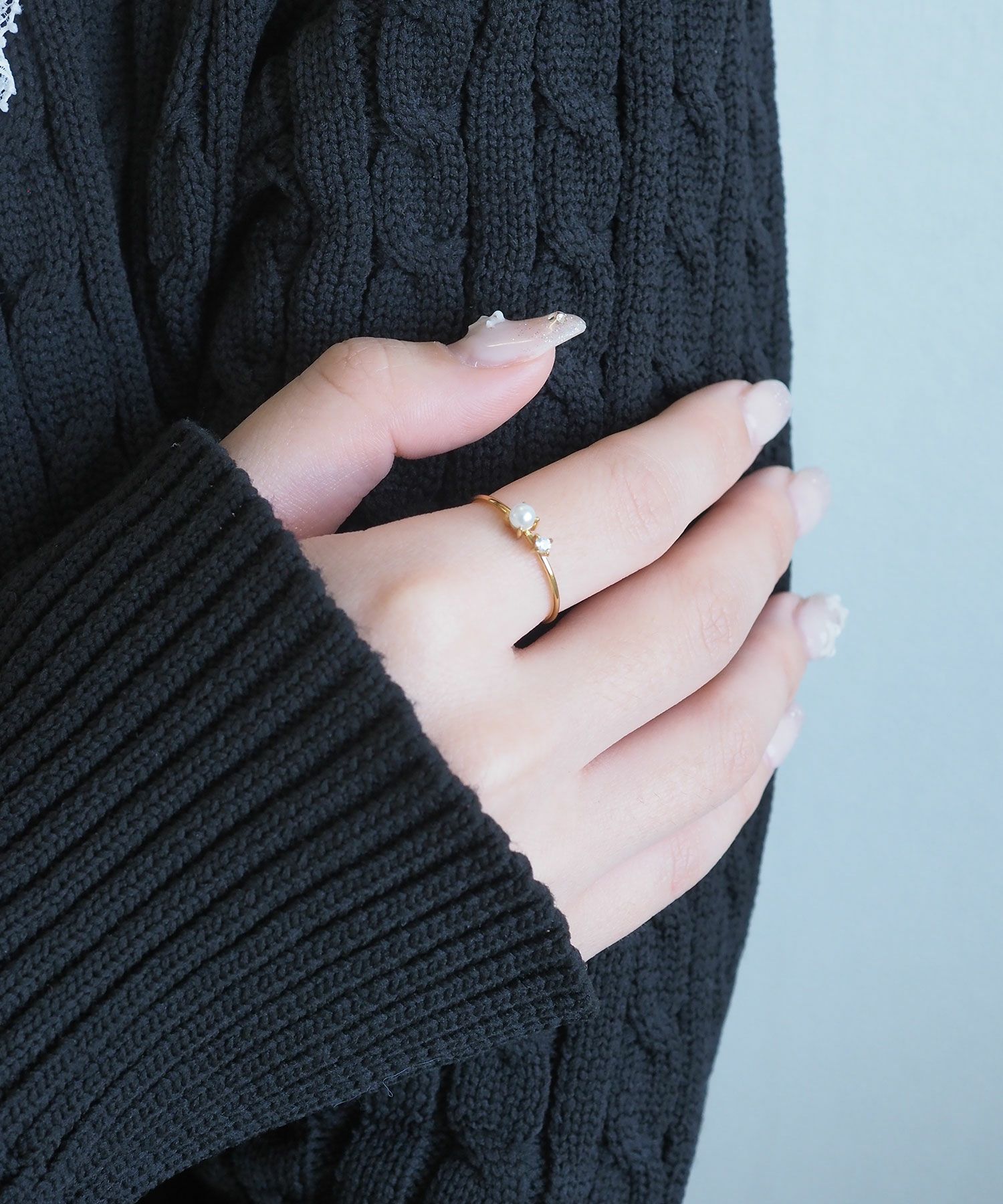 パールジルコニアサージカルステンレスリング