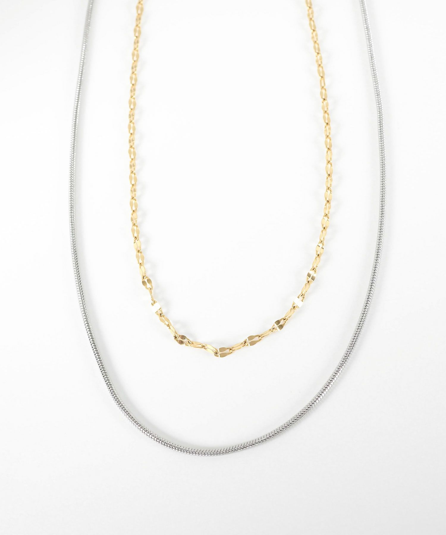 ペタルダブルチェーンネックレス【MUK lucenzio】