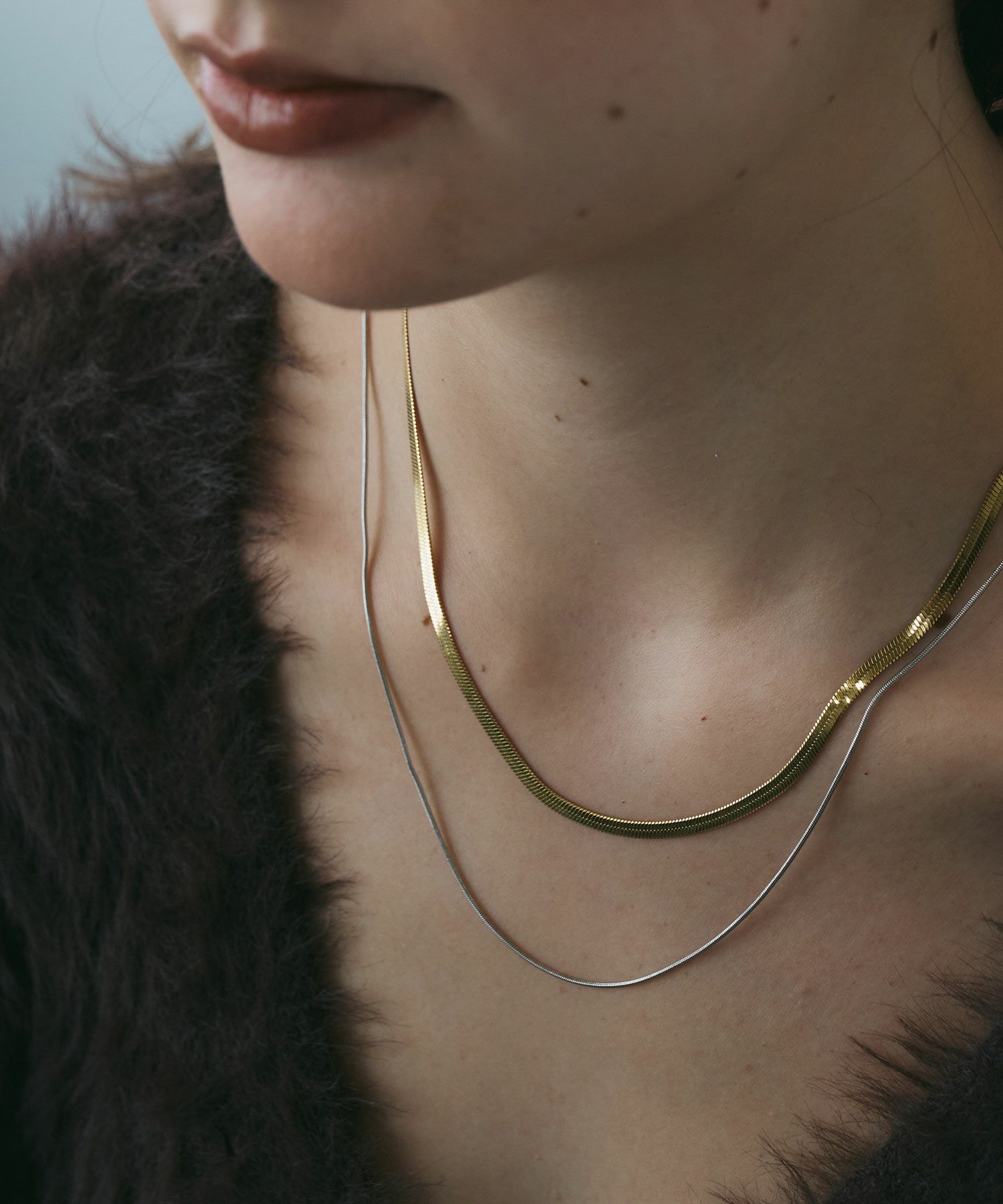 スネークダブルチェーンネックレス【MUK lucenzio】