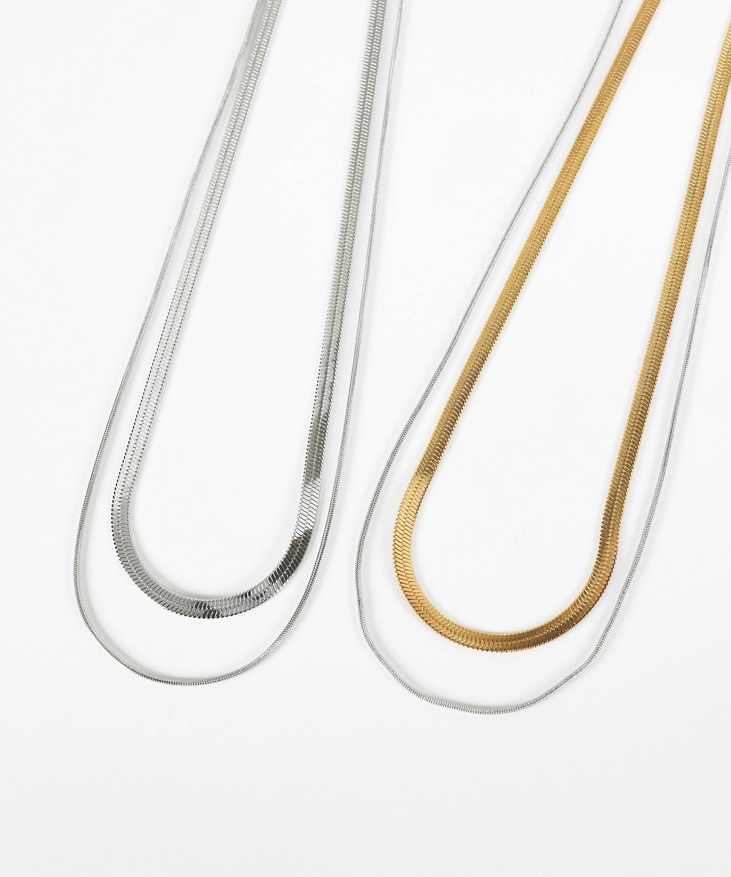 スネークダブルチェーンネックレス【MUK lucenzio】