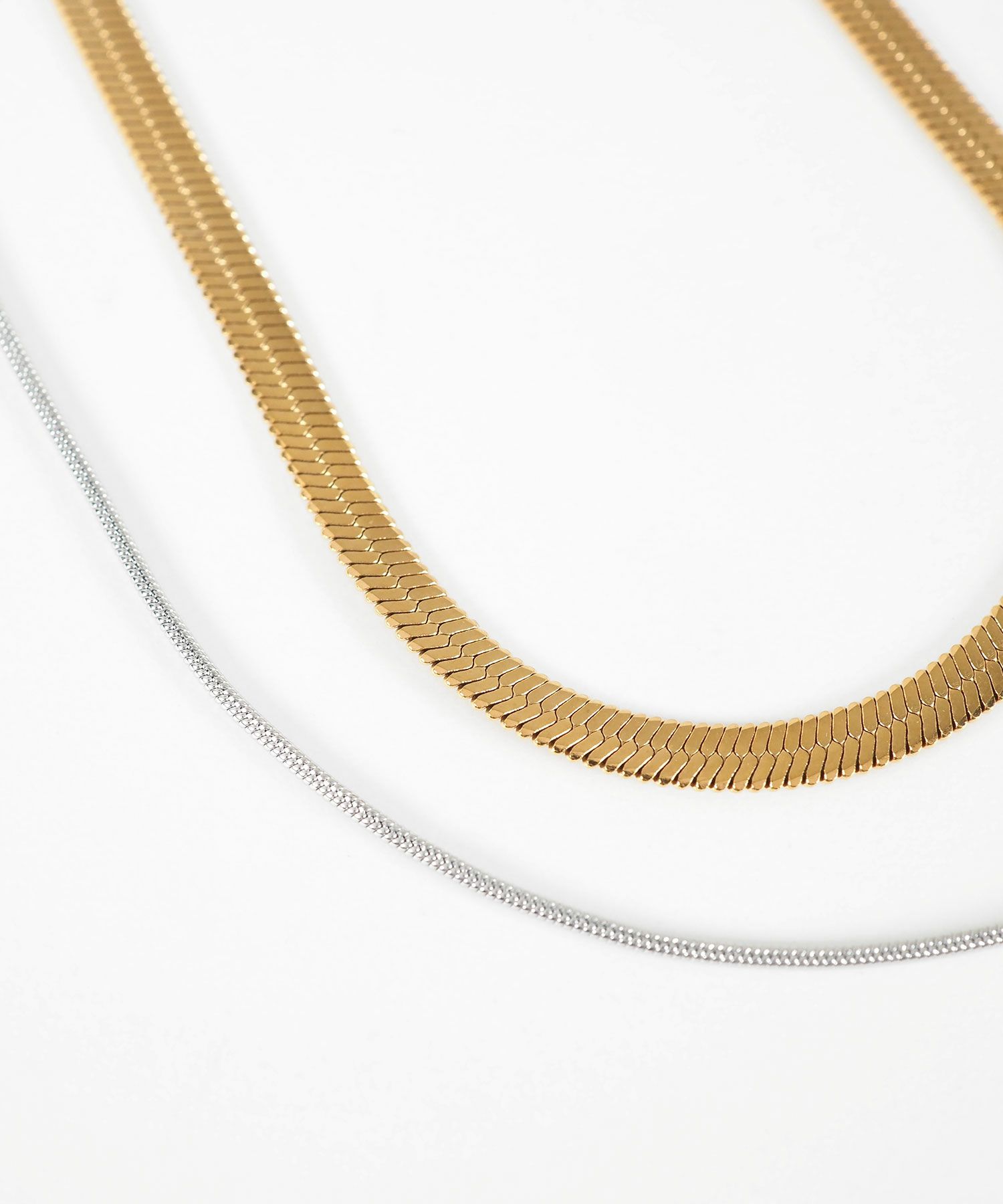 スネークダブルチェーンネックレス【MUK lucenzio】