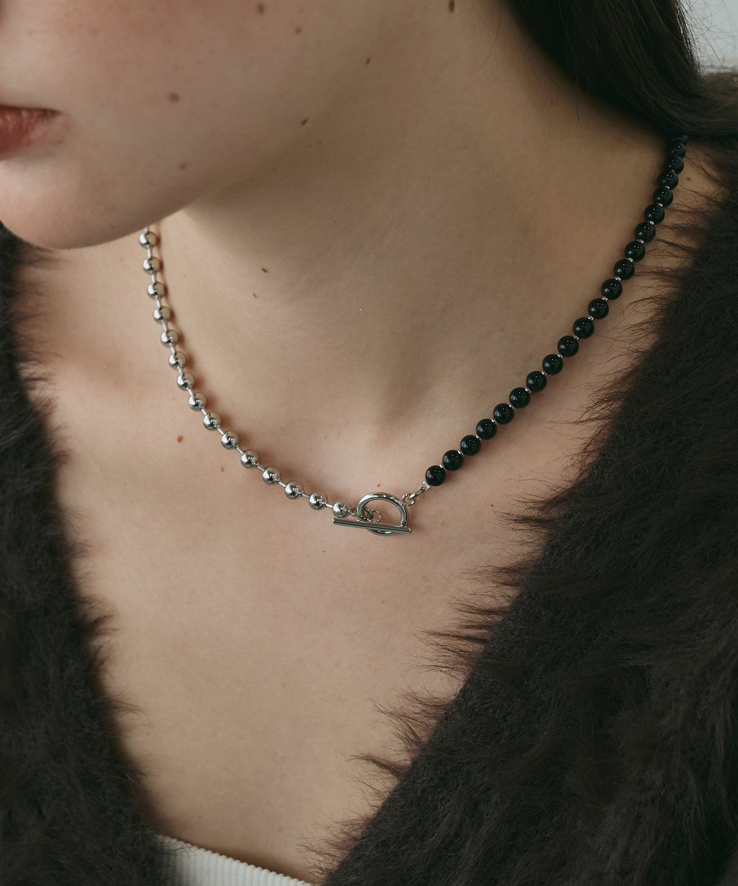 オニキス×ボールチェーンネックレス【MUK lucenzio】