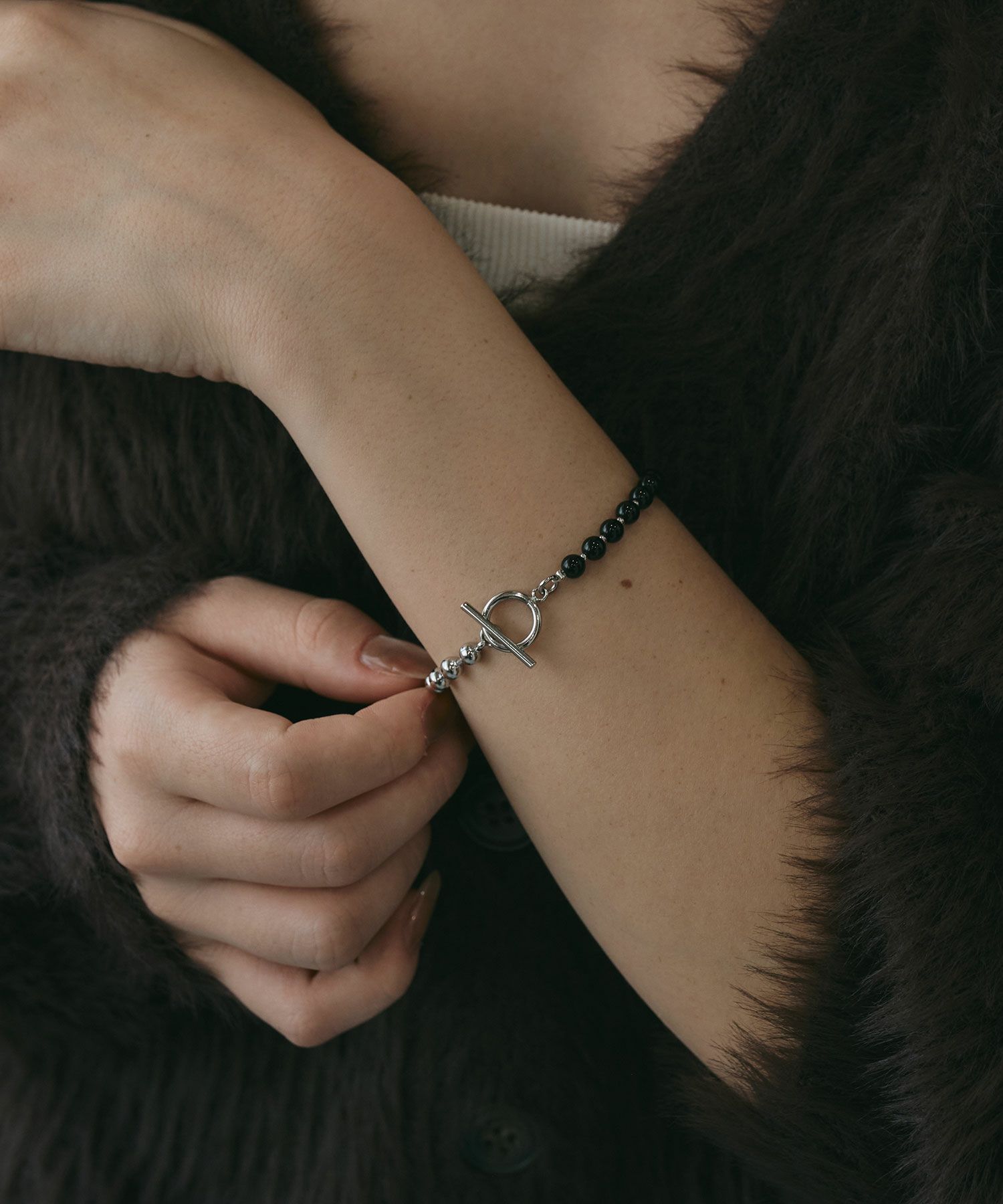 オニキス×ボールチェーンブレスレット【MUK lucenzio】