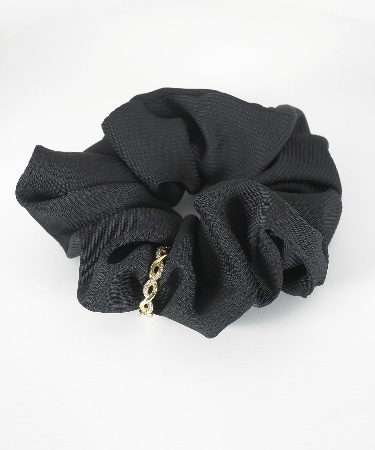 クロスビジューチャーム付きシュシュ