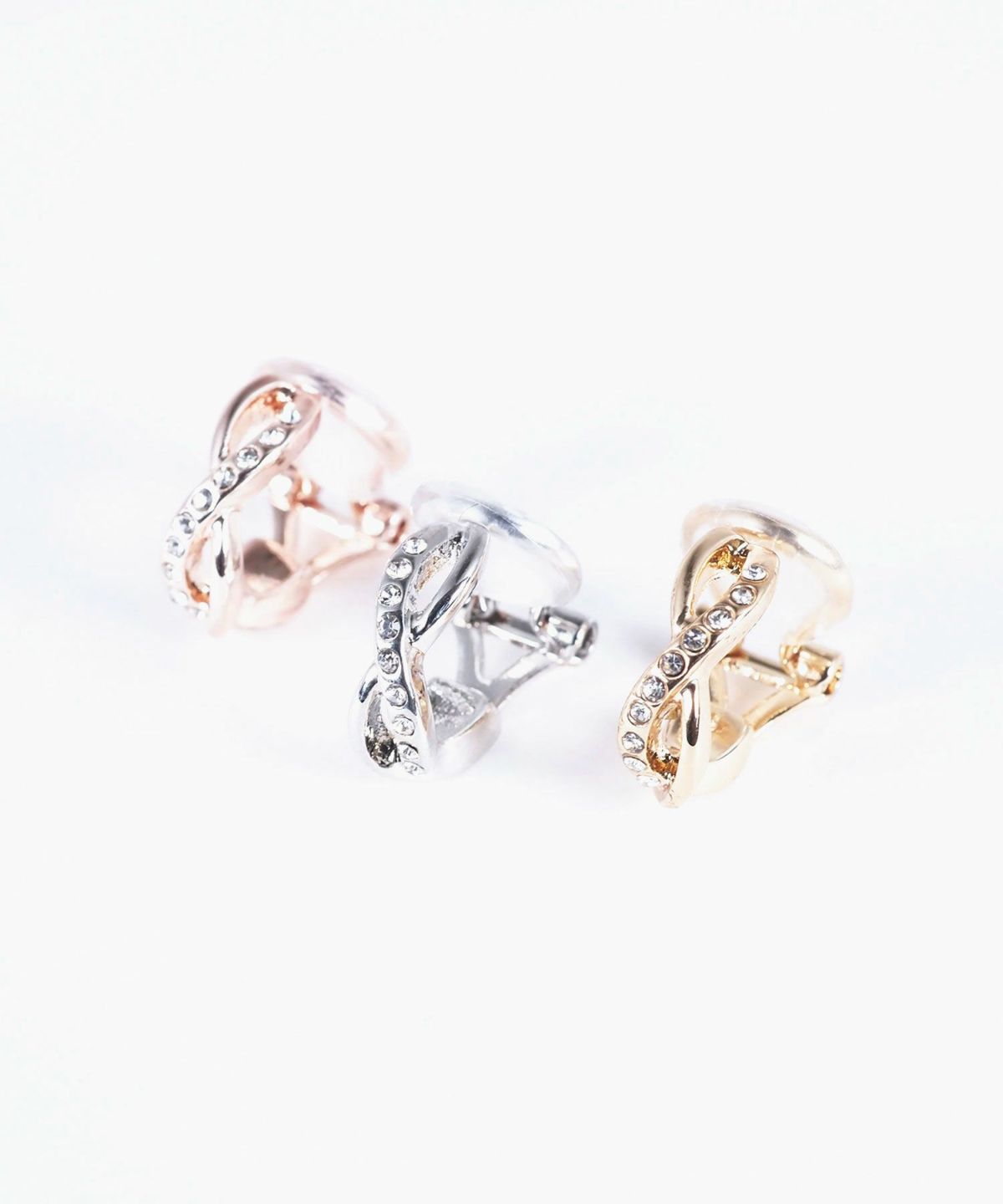 ツイストストーンクリップイヤリング