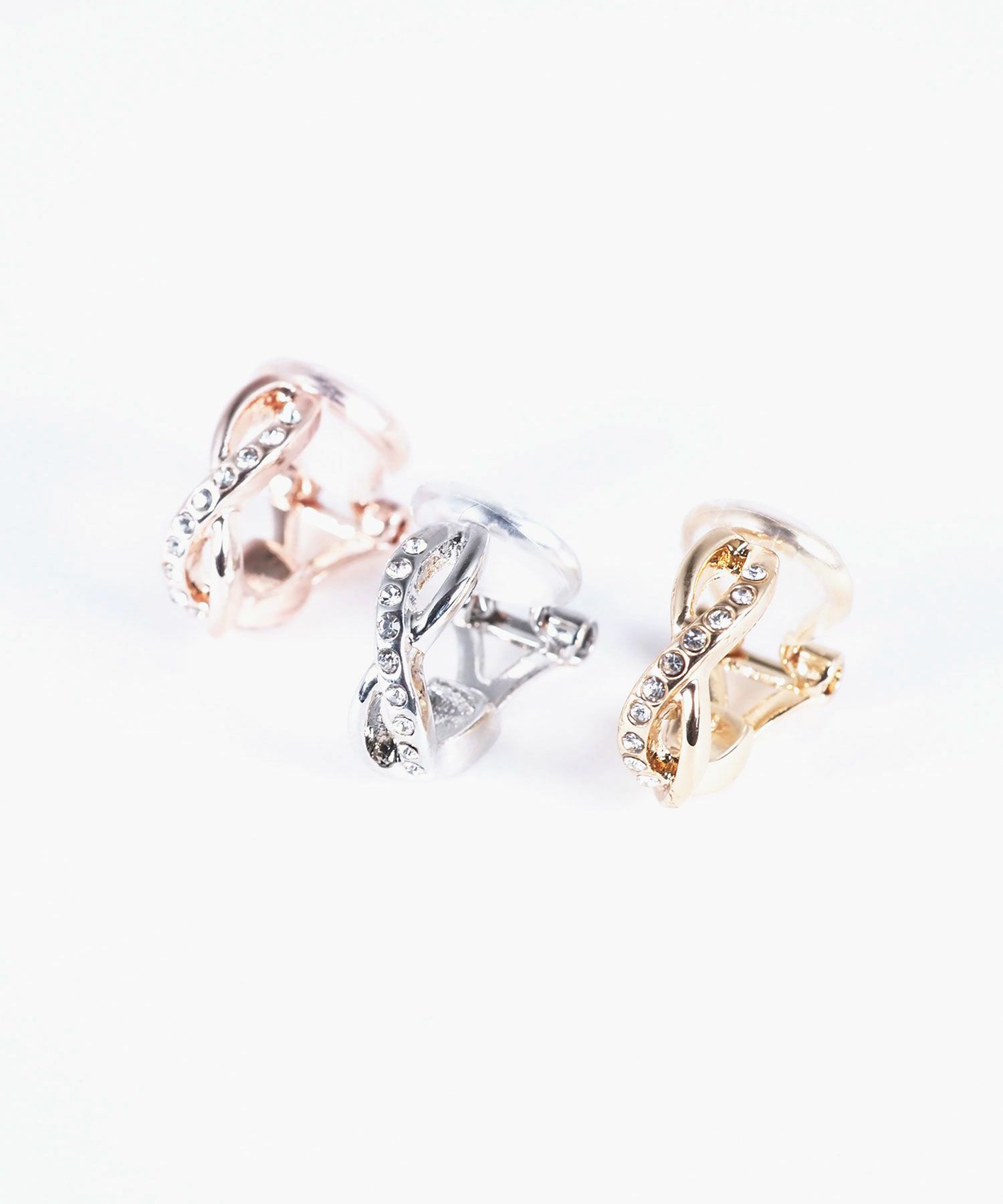 ツイストストーンクリップイヤリング