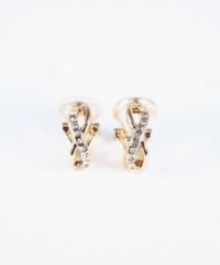 ツイストストーンクリップイヤリング