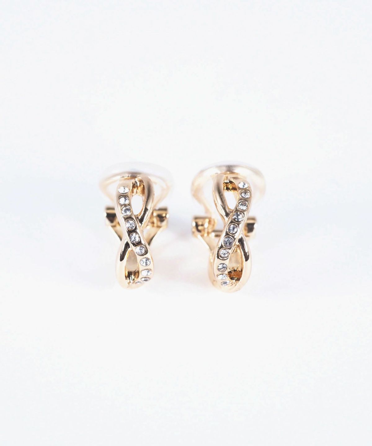 ツイストストーンクリップイヤリング