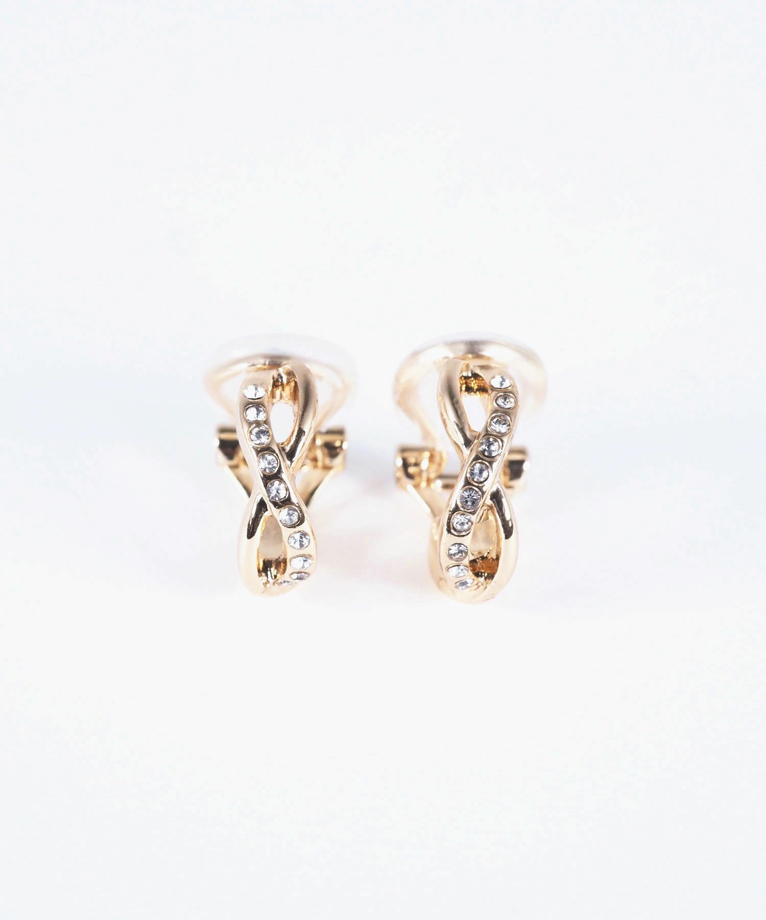 ツイストストーンクリップイヤリング