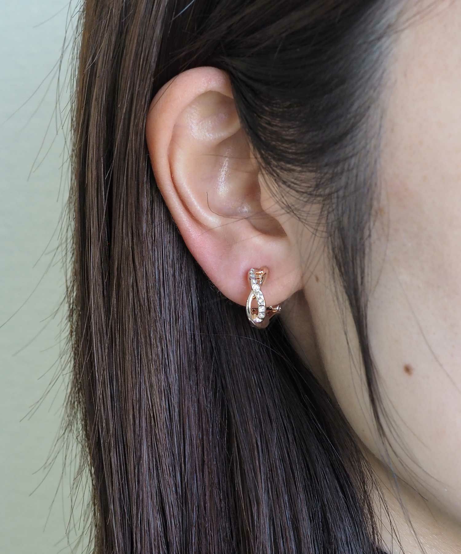 ツイストストーンクリップイヤリング