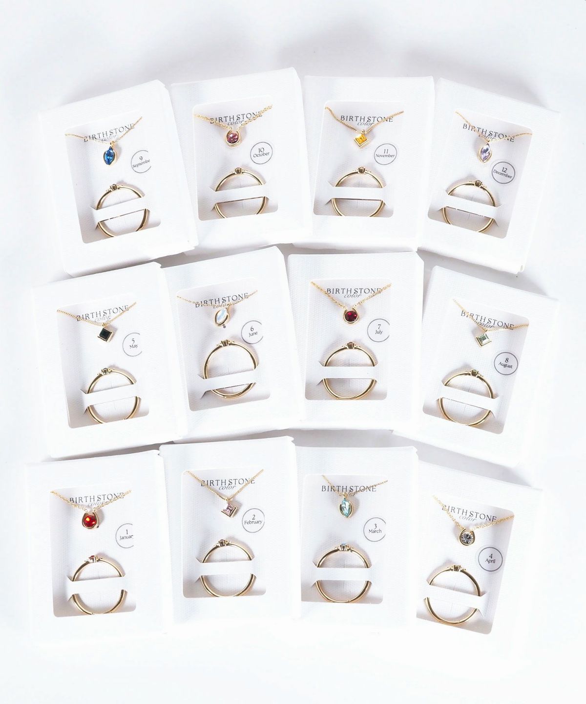 誕生石ネックレス＆リングセット