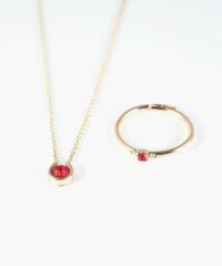 誕生石ネックレス＆リングセット