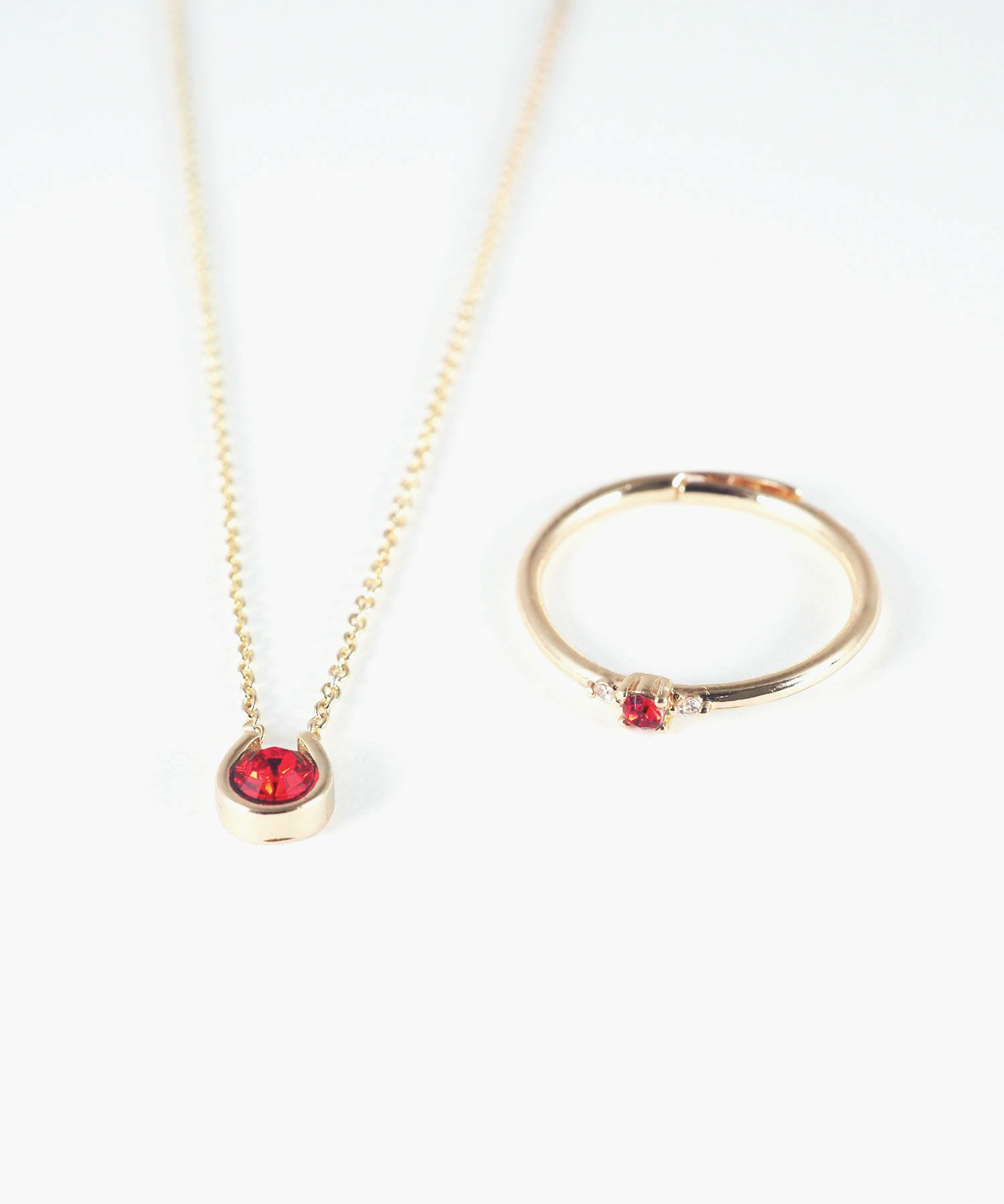 誕生石ネックレス＆リングセット