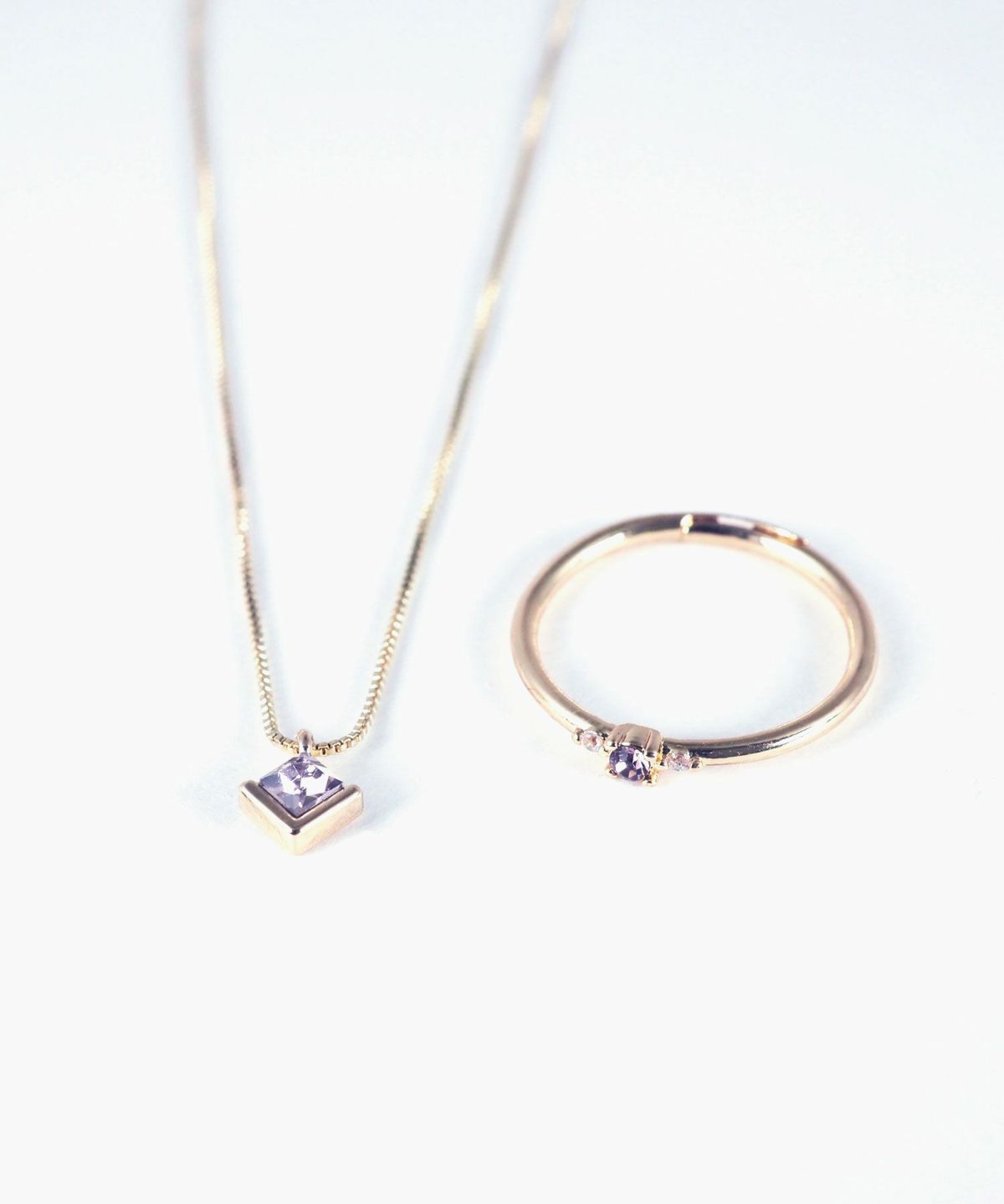 誕生石ネックレス＆リングセット