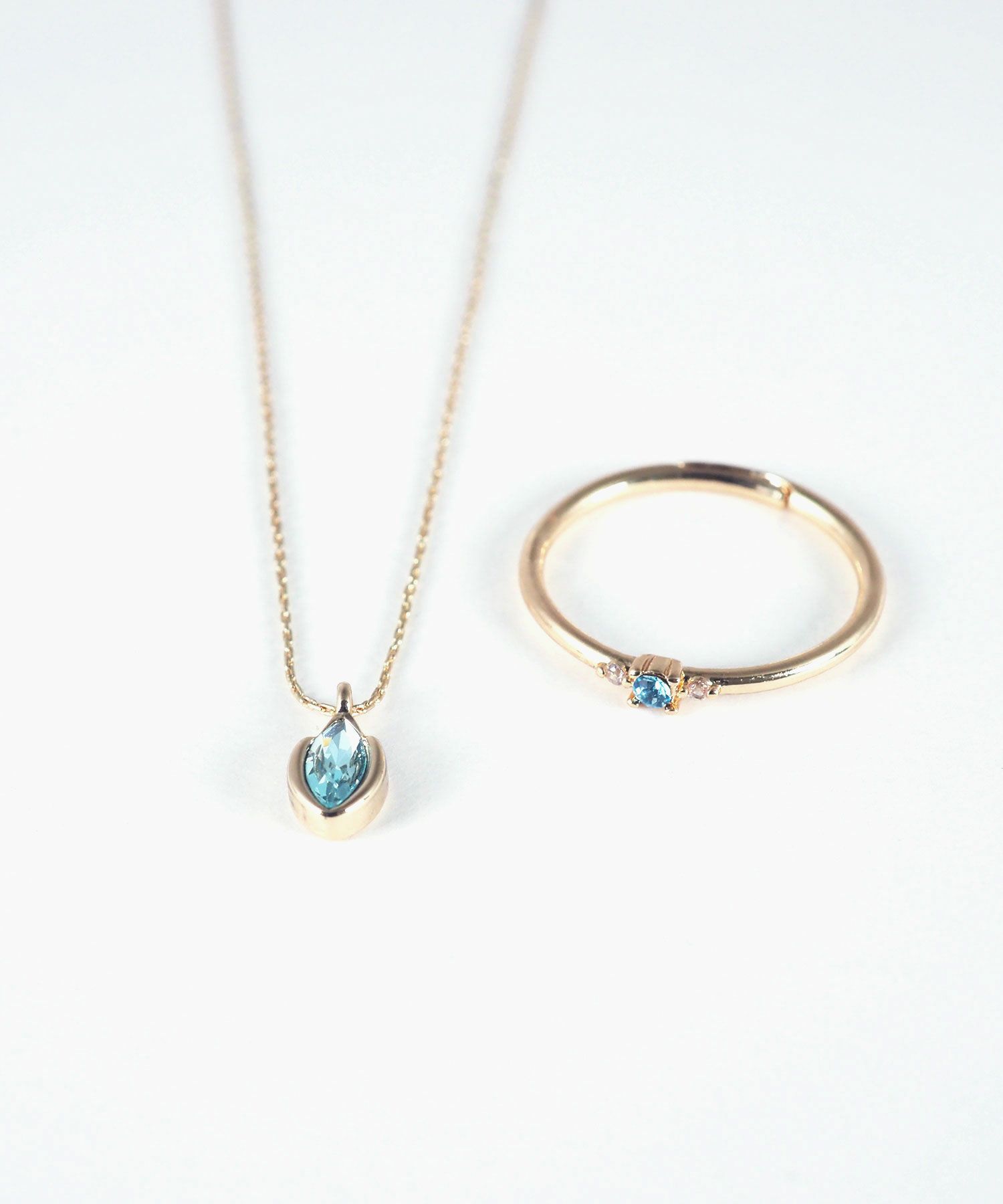 誕生石ネックレス＆リングセット