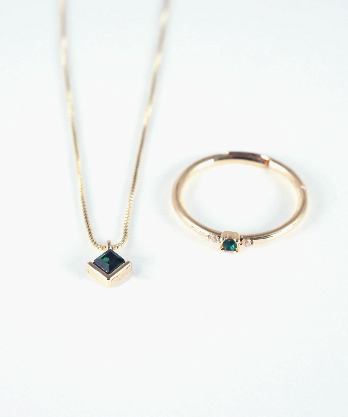 誕生石ネックレス＆リングセット