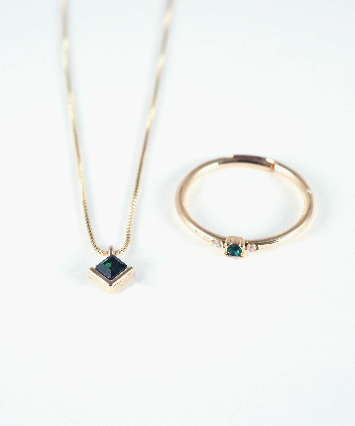 誕生石ネックレス＆リングセット